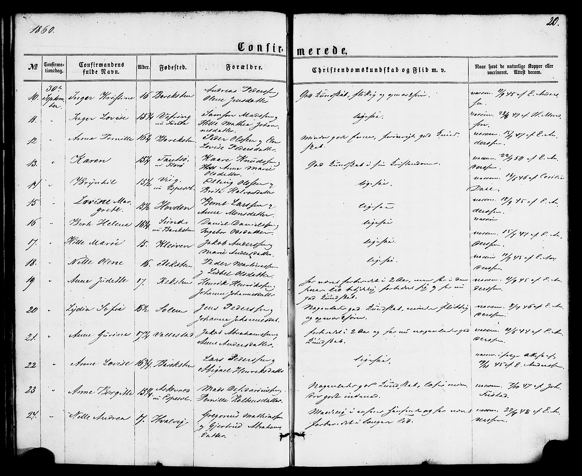 Kinn sokneprestembete, SAB/A-80801/H/Haa/Haaa/L0008: Parish register (official) no. A 8, 1859-1882, p. 20