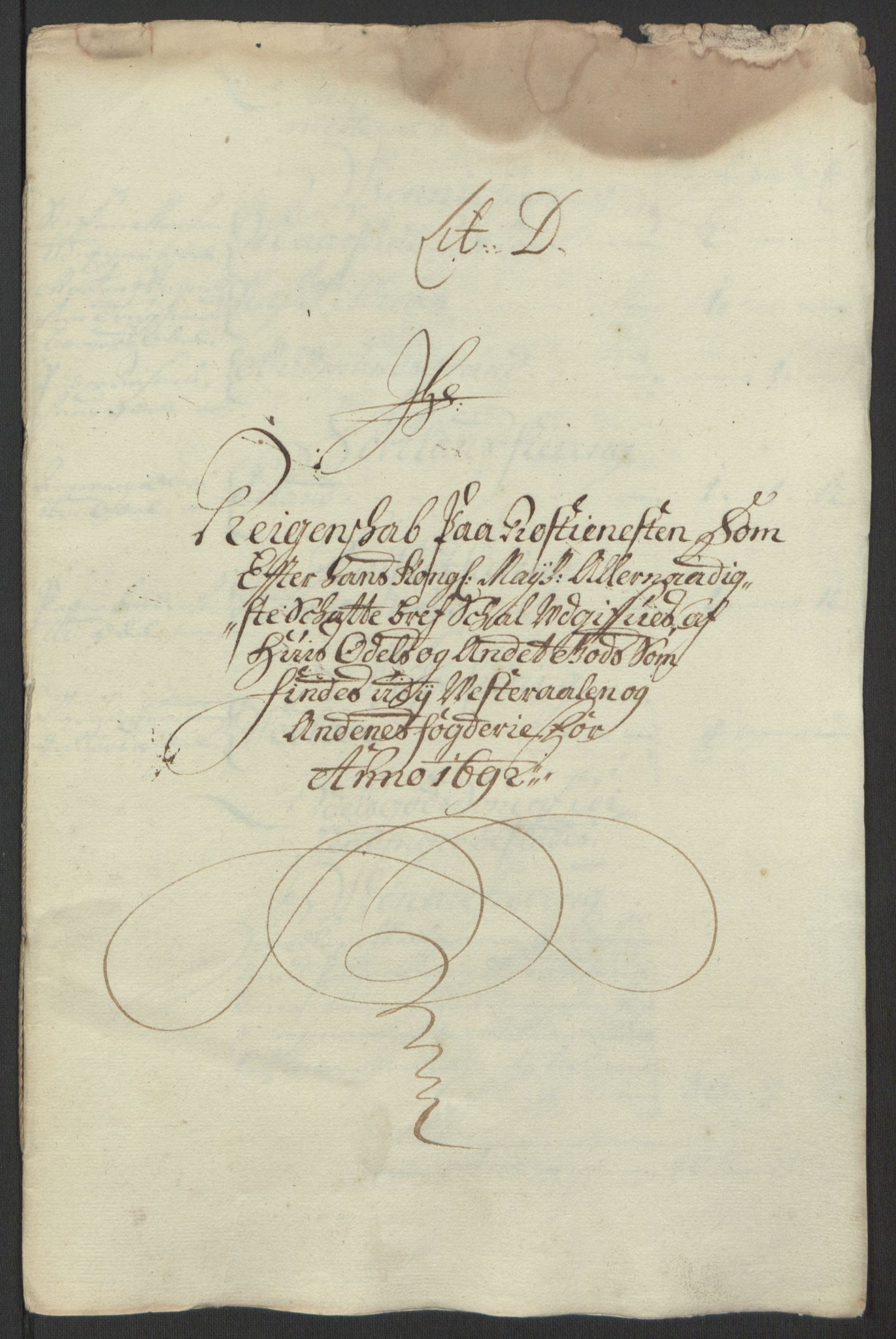 Rentekammeret inntil 1814, Reviderte regnskaper, Fogderegnskap, RA/EA-4092/R67/L4676: Fogderegnskap Vesterålen, Andenes og Lofoten, 1691-1693, p. 114