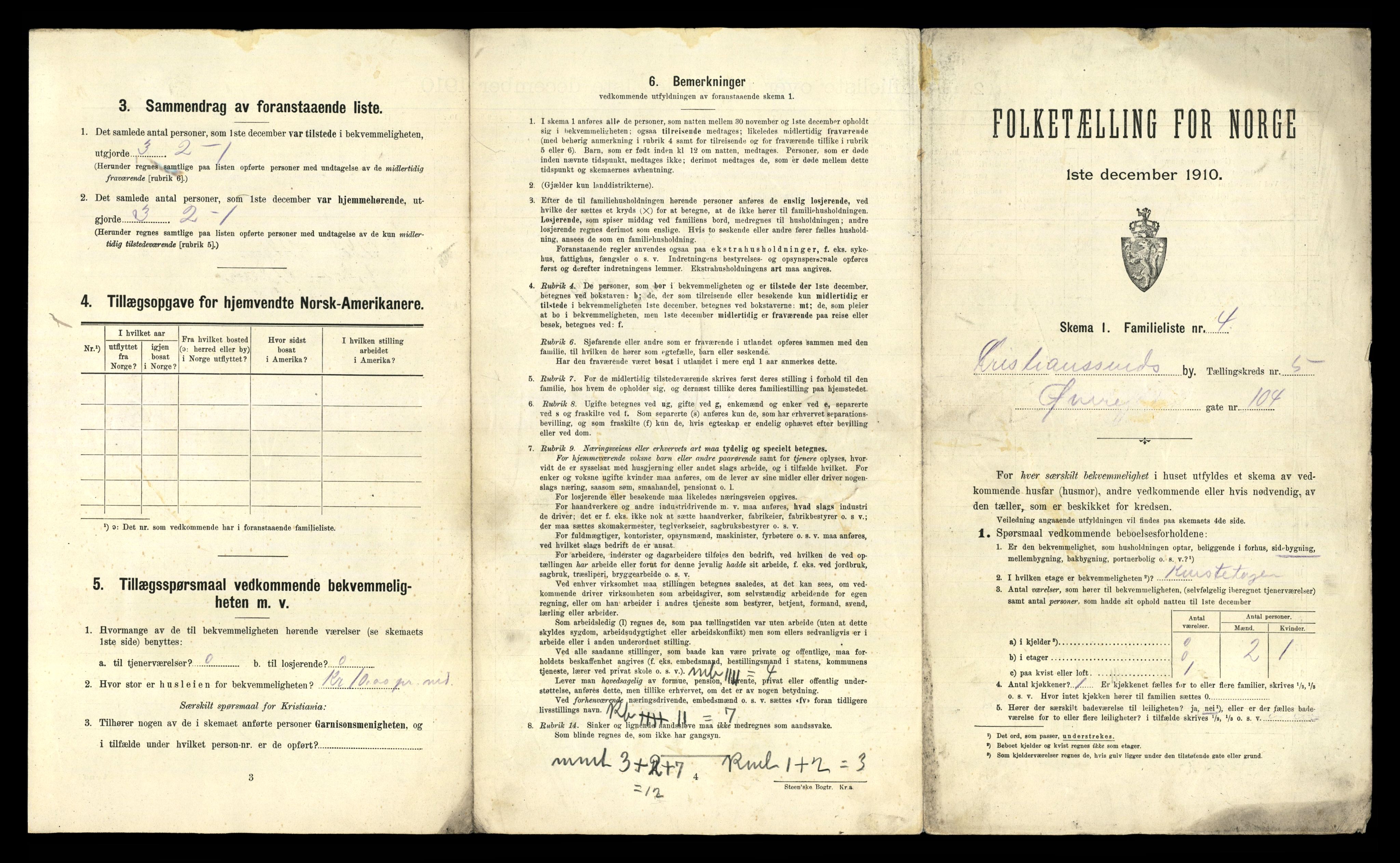 RA, 1910 census for Kristiansund, 1910, p. 985