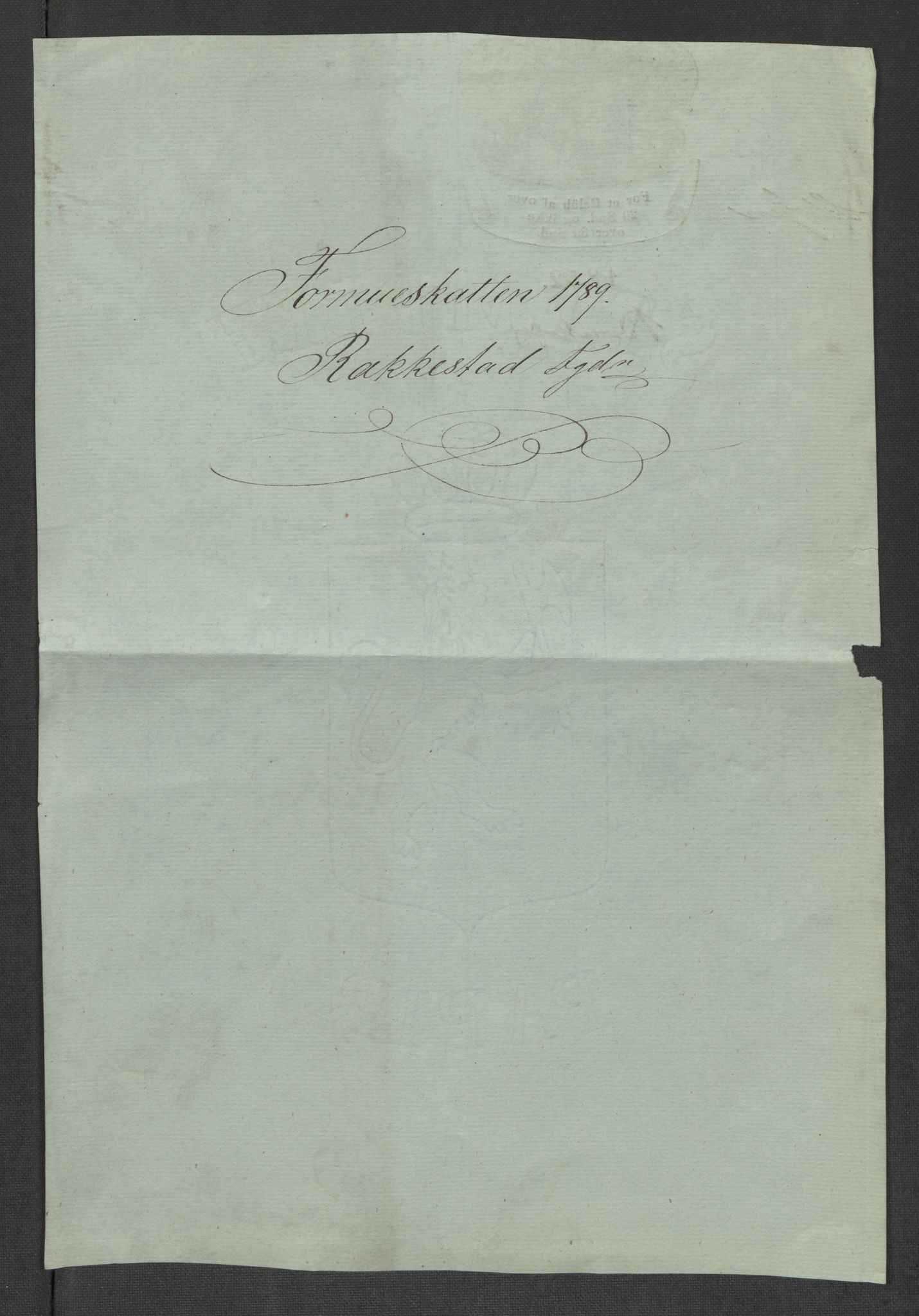 Rentekammeret inntil 1814, Reviderte regnskaper, Mindre regnskaper, RA/EA-4068/Rf/Rfe/L0035: Rakkestad, Heggen og Frøland fogderi, 1789, p. 3