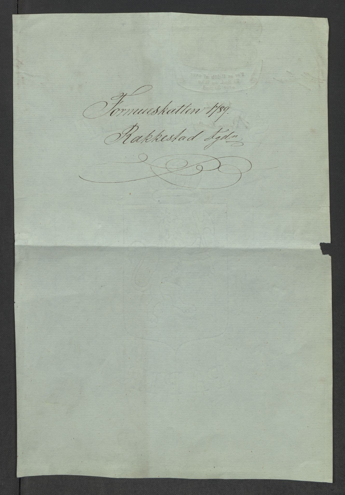 Rentekammeret inntil 1814, Reviderte regnskaper, Mindre regnskaper, AV/RA-EA-4068/Rf/Rfe/L0035: Rakkestad, Heggen og Frøland fogderi, 1789, p. 3