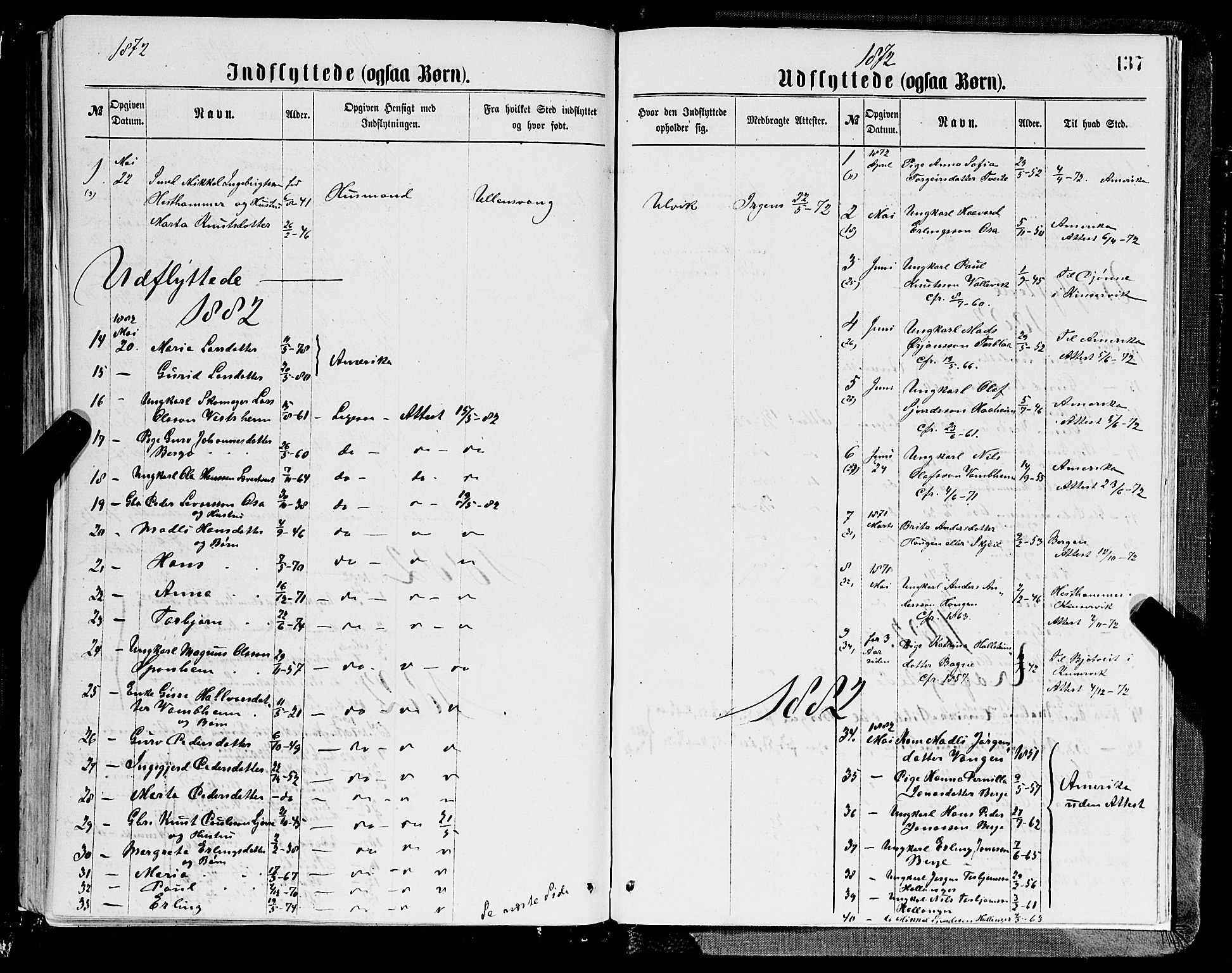 Ulvik sokneprestembete, AV/SAB-A-78801/H/Hab: Parish register (copy) no. A 2, 1869-1882, p. 137