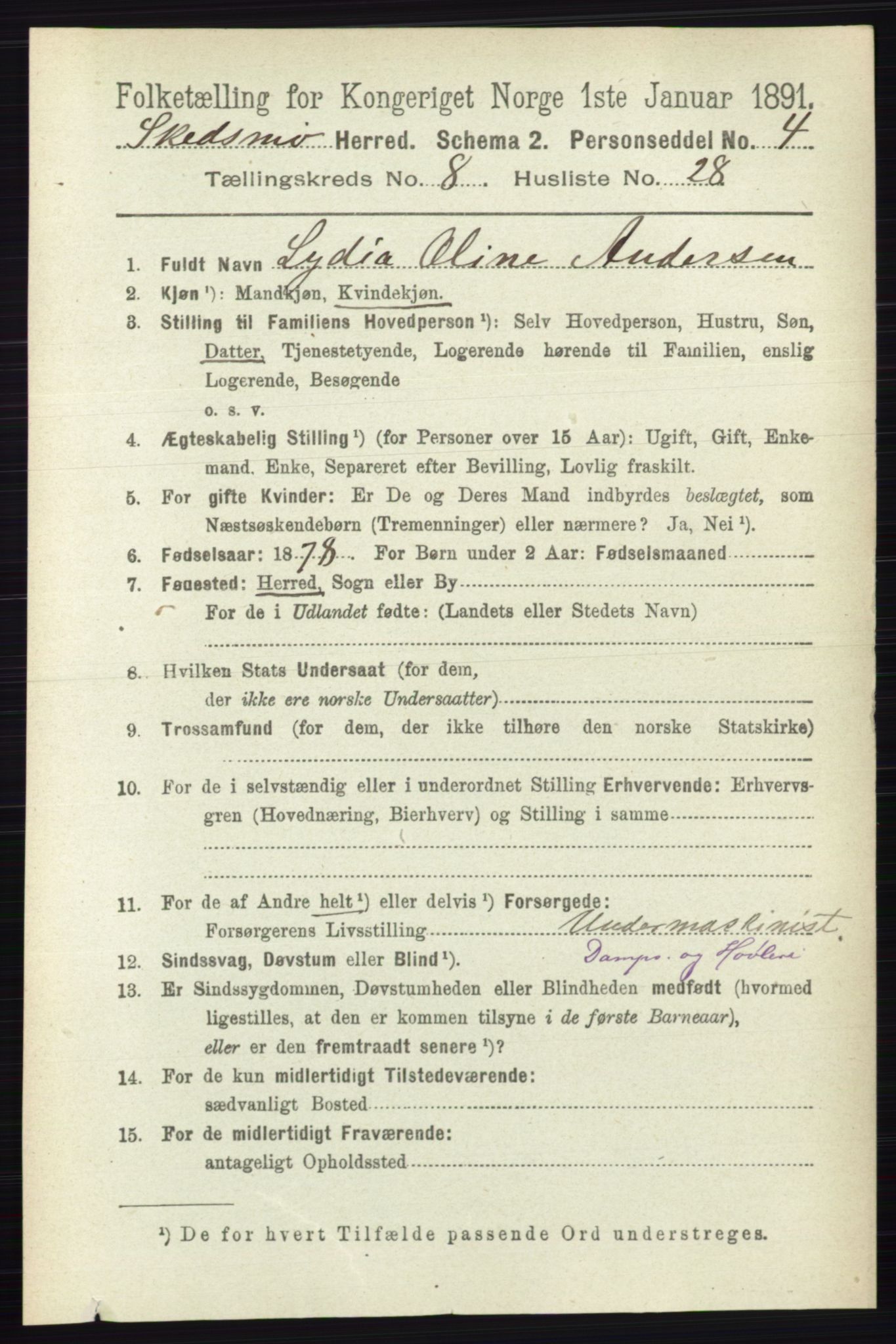 RA, 1891 census for 0231 Skedsmo, 1891, p. 4245