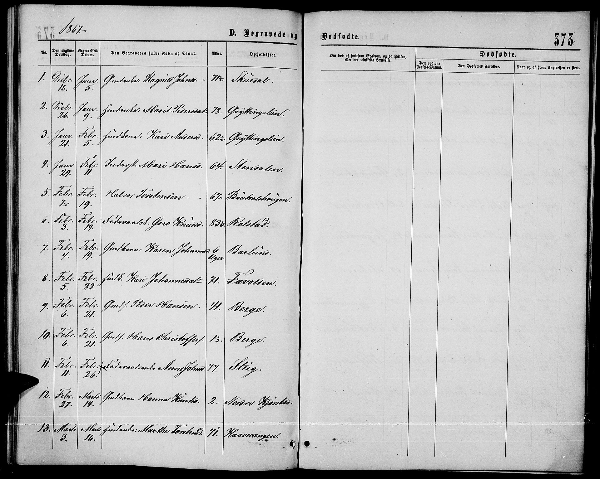 Sør-Fron prestekontor, SAH/PREST-010/H/Ha/Hab/L0002: Parish register (copy) no. 2, 1864-1883, p. 373