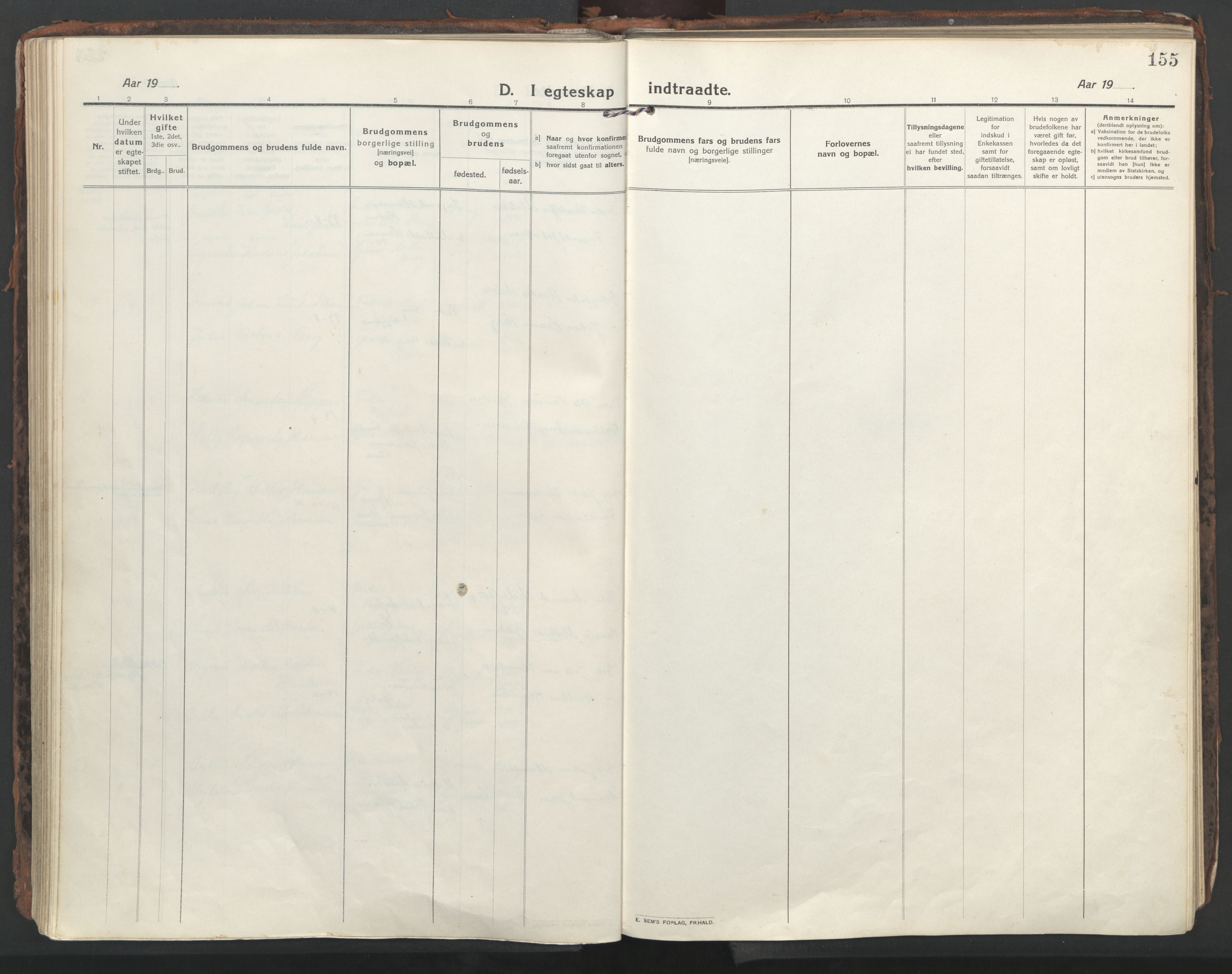 Ministerialprotokoller, klokkerbøker og fødselsregistre - Nordland, AV/SAT-A-1459/861/L0872: Parish register (official) no. 861A07, 1915-1924, p. 155