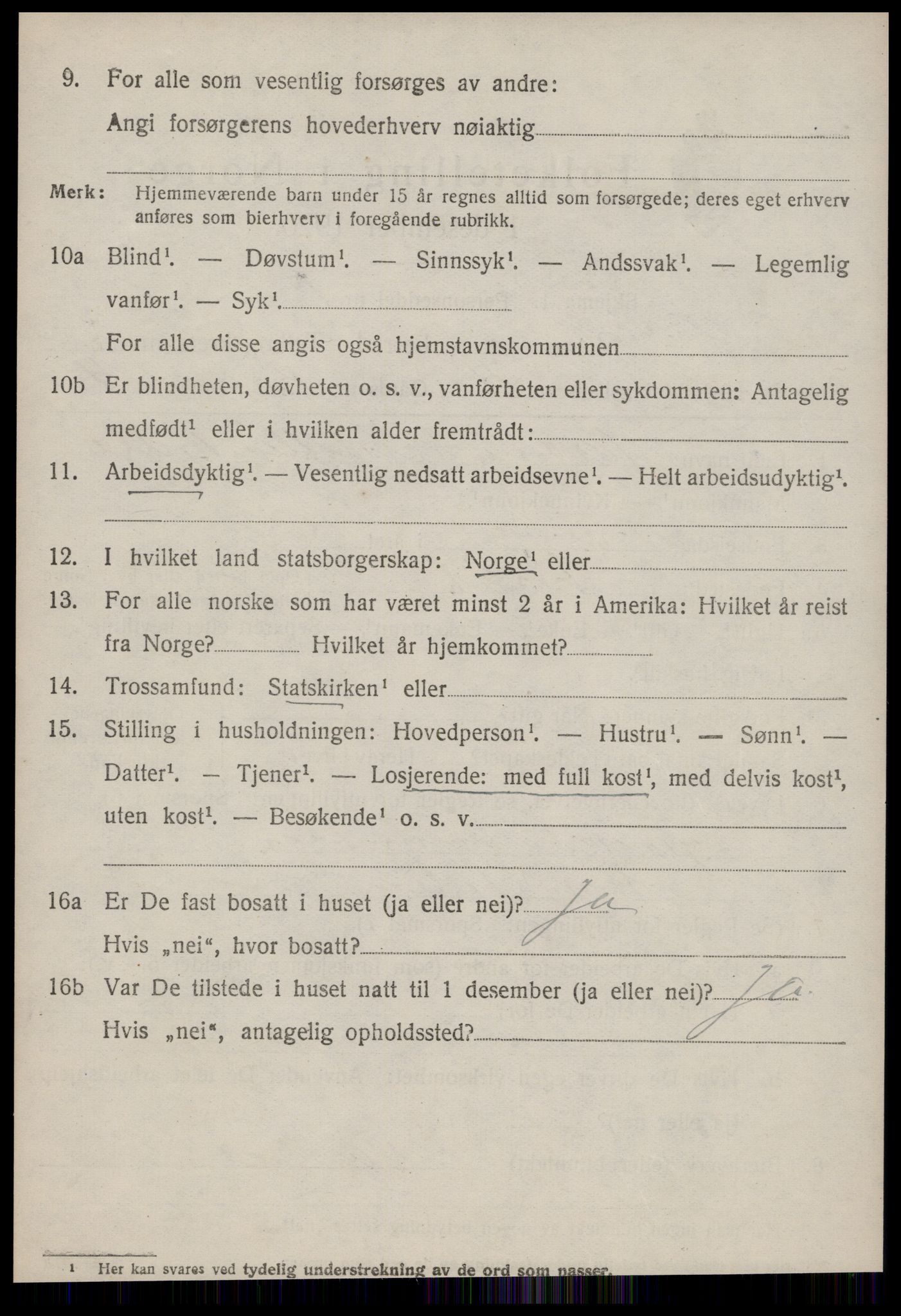 SAT, 1920 census for Nesset, 1920, p. 1539