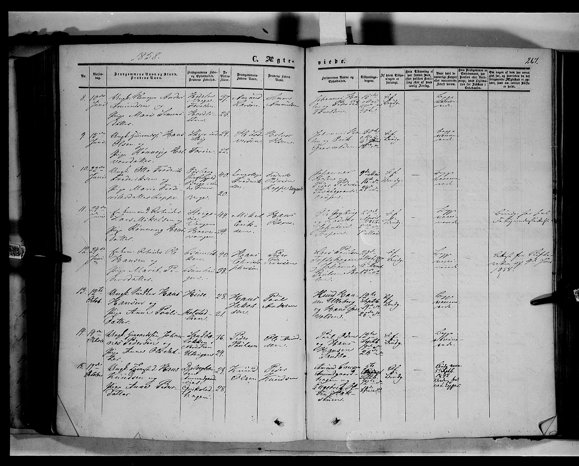 Sør-Fron prestekontor, SAH/PREST-010/H/Ha/Haa/L0001: Parish register (official) no. 1, 1849-1863, p. 267