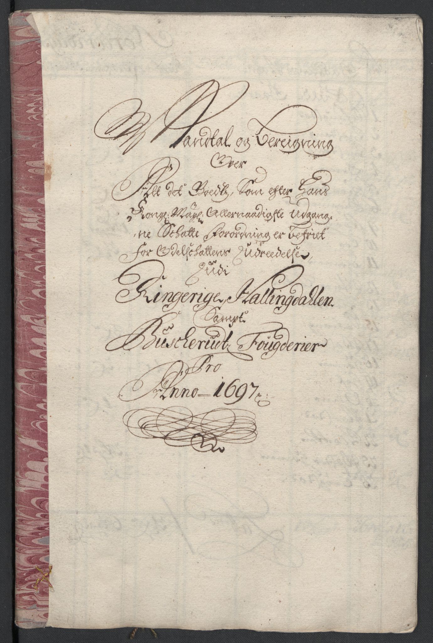 Rentekammeret inntil 1814, Reviderte regnskaper, Fogderegnskap, AV/RA-EA-4092/R22/L1454: Fogderegnskap Ringerike, Hallingdal og Buskerud, 1697, p. 286