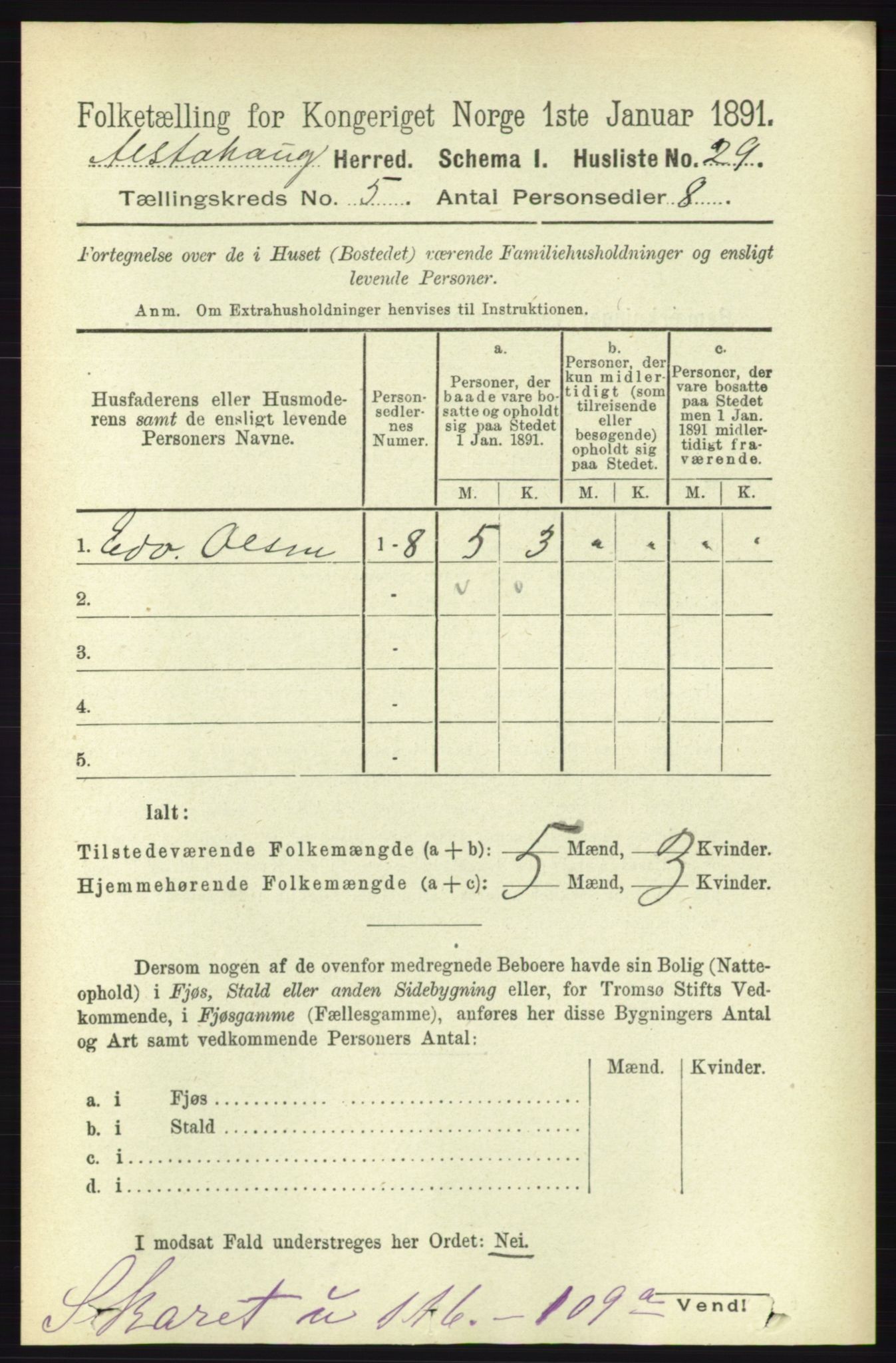RA, 1891 census for 1820 Alstahaug, 1891, p. 1765