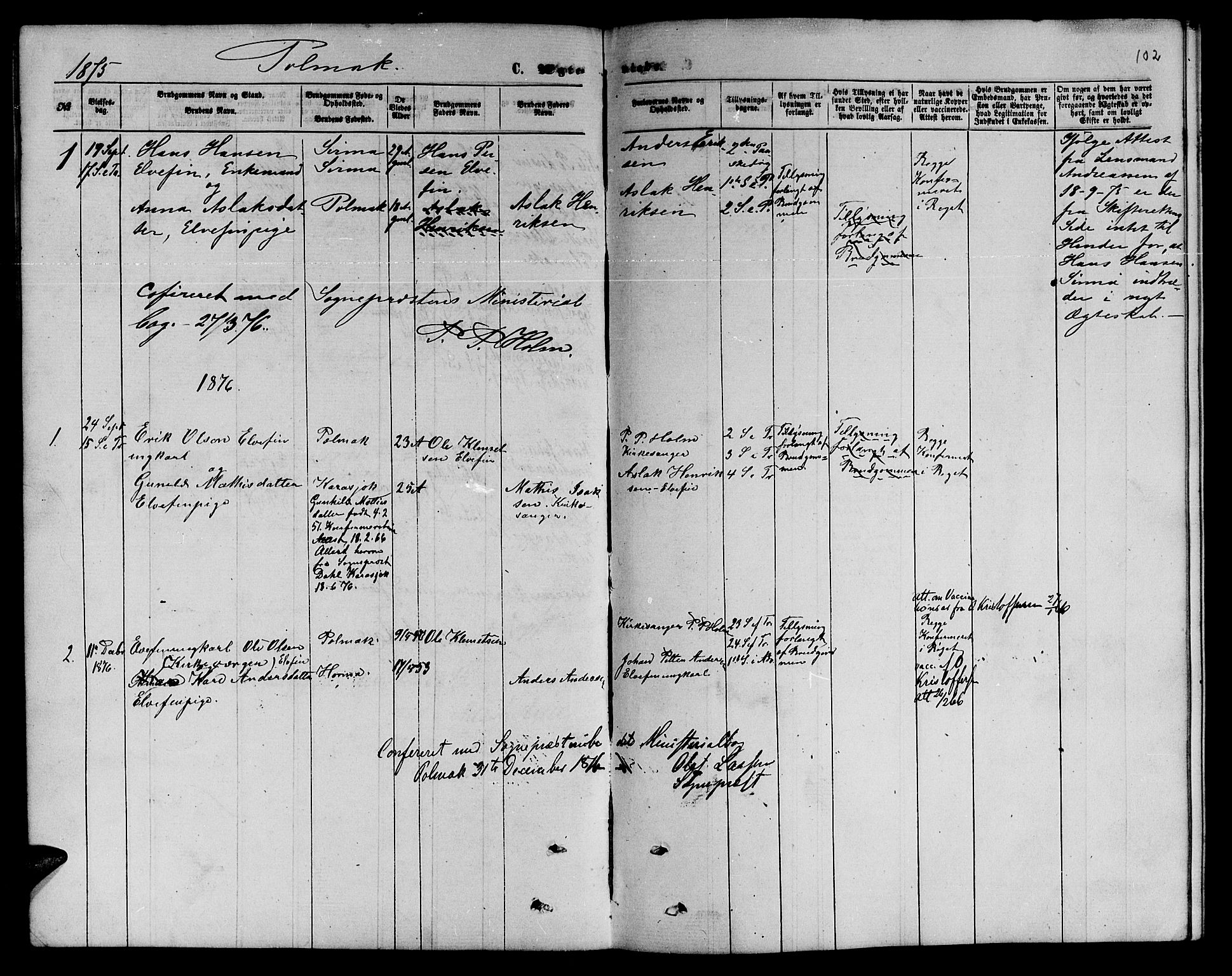 Nesseby sokneprestkontor, SATØ/S-1330/H/Hb/L0006klokker: Parish register (copy) no. 6, 1860-1876, p. 102