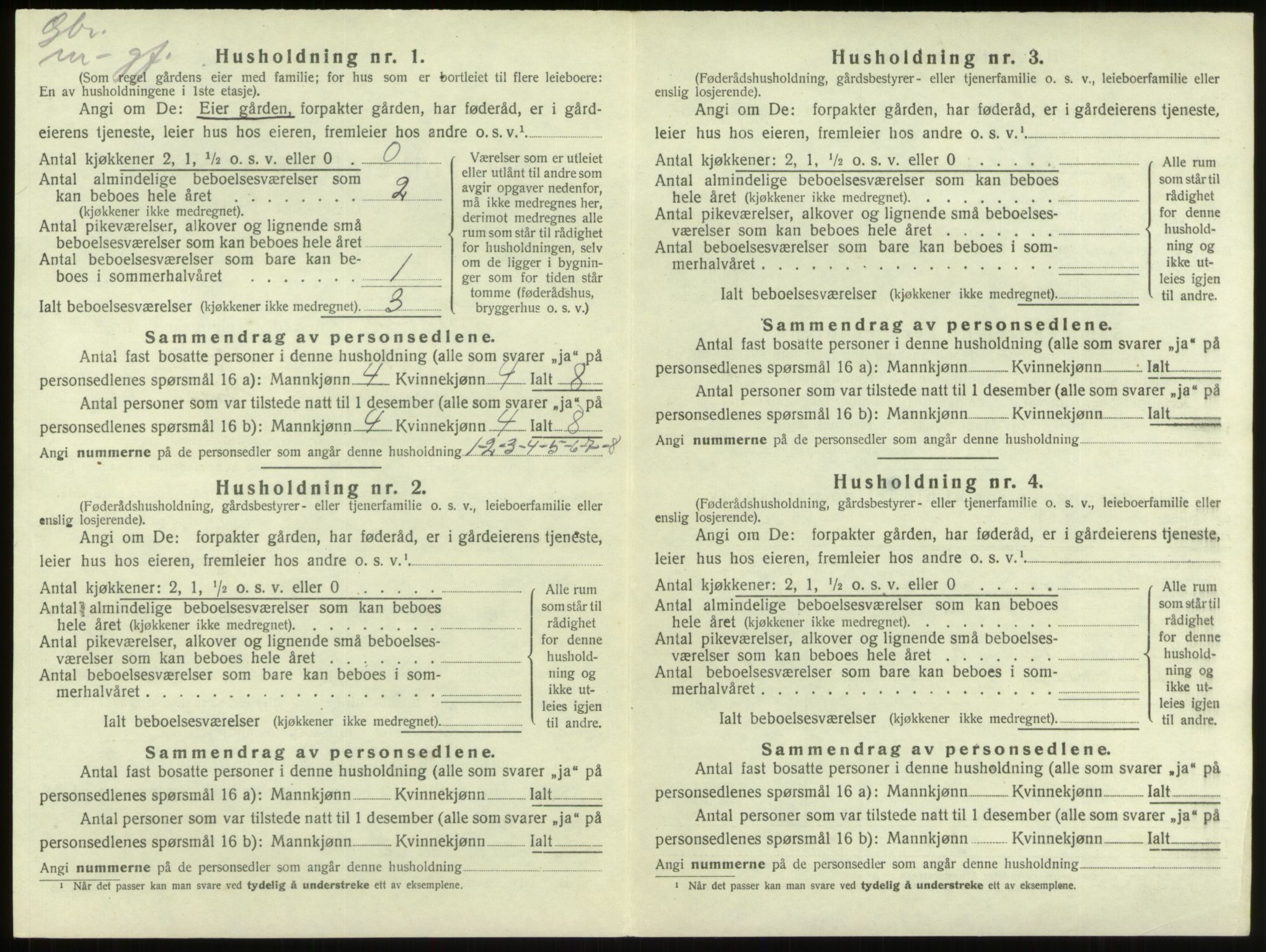 SAB, 1920 census for Innvik, 1920, p. 922