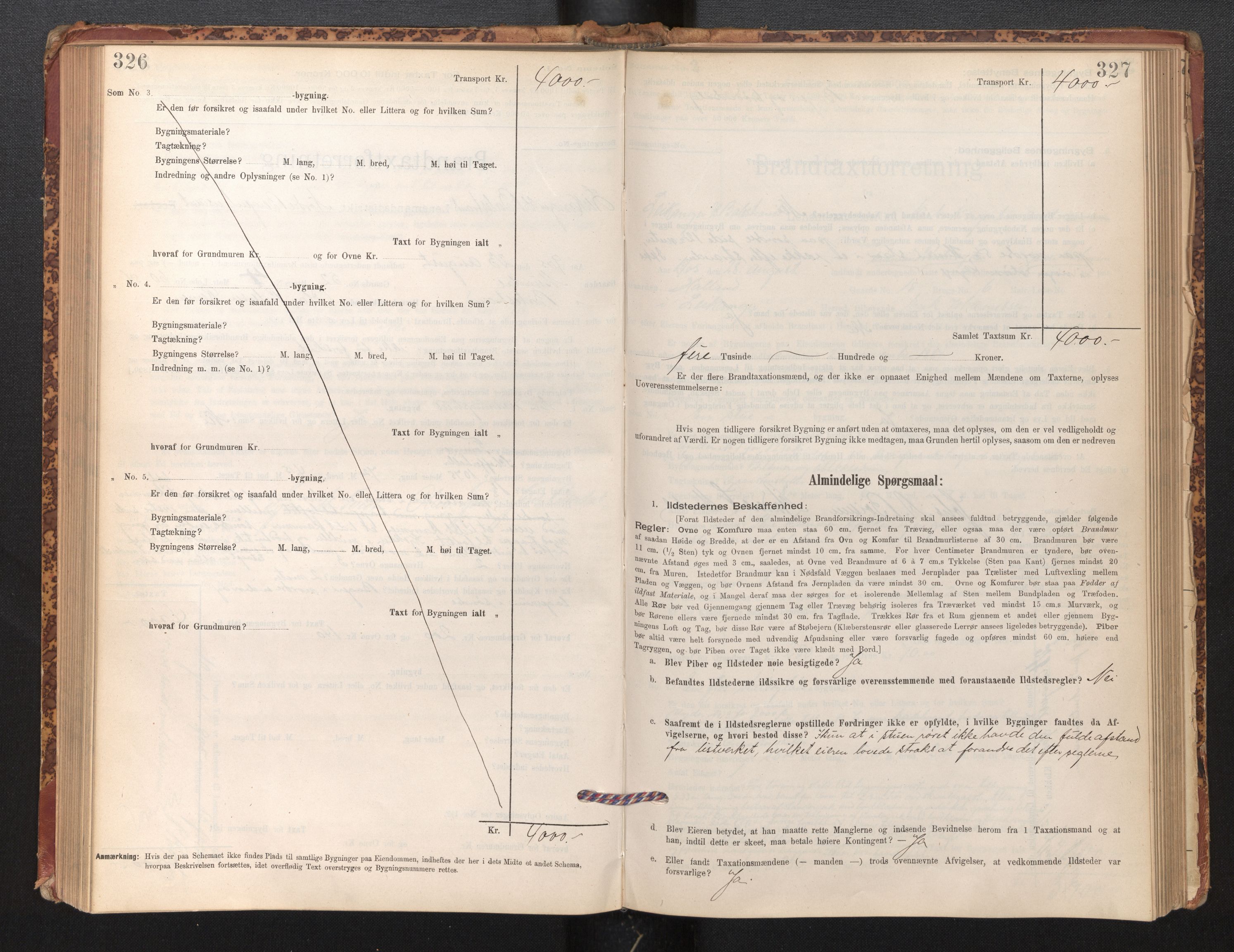 Lensmannen i Leikanger, AV/SAB-A-29201/0012/L0004: Branntakstprotokoll, skjematakst, 1894-1903, p. 326-327