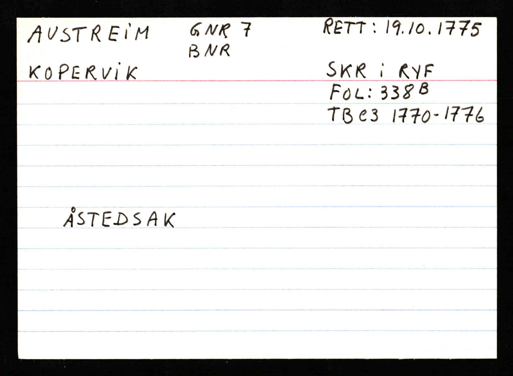 Statsarkivet i Stavanger, AV/SAST-A-101971/03/Y/Ym/L0003: Åstedskort sortert etter gårdsnavn: Austbø - Bandeberg, 1600-1950, p. 206