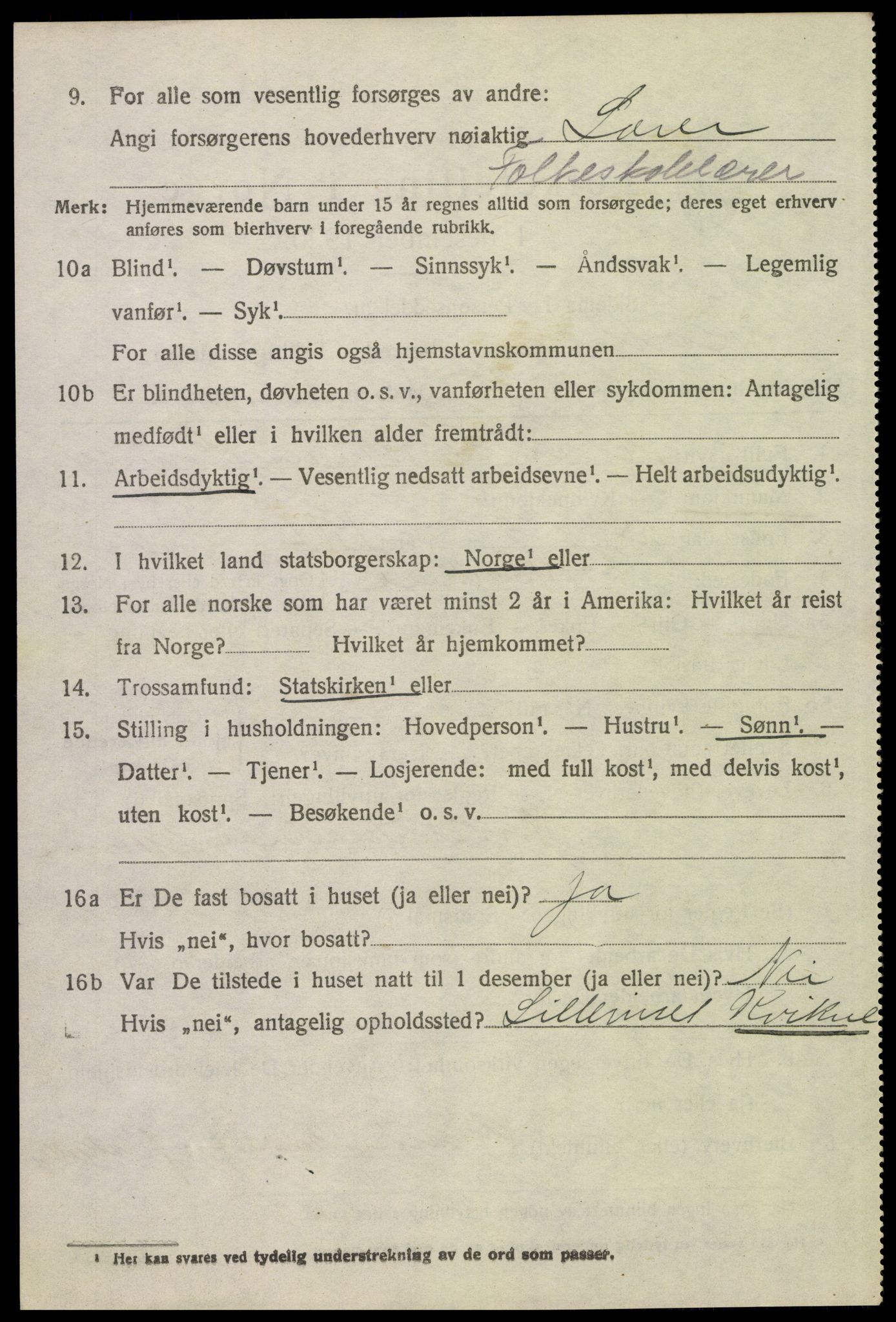 SAH, 1920 census for Kvikne, 1920, p. 2441