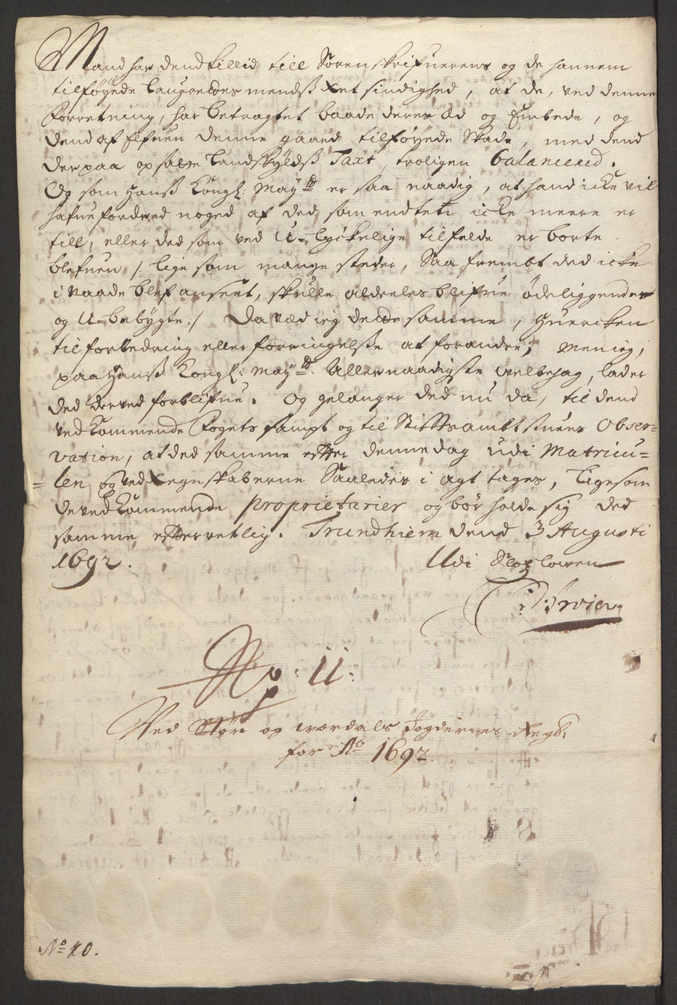 Rentekammeret inntil 1814, Reviderte regnskaper, Fogderegnskap, AV/RA-EA-4092/R62/L4185: Fogderegnskap Stjørdal og Verdal, 1692, p. 265