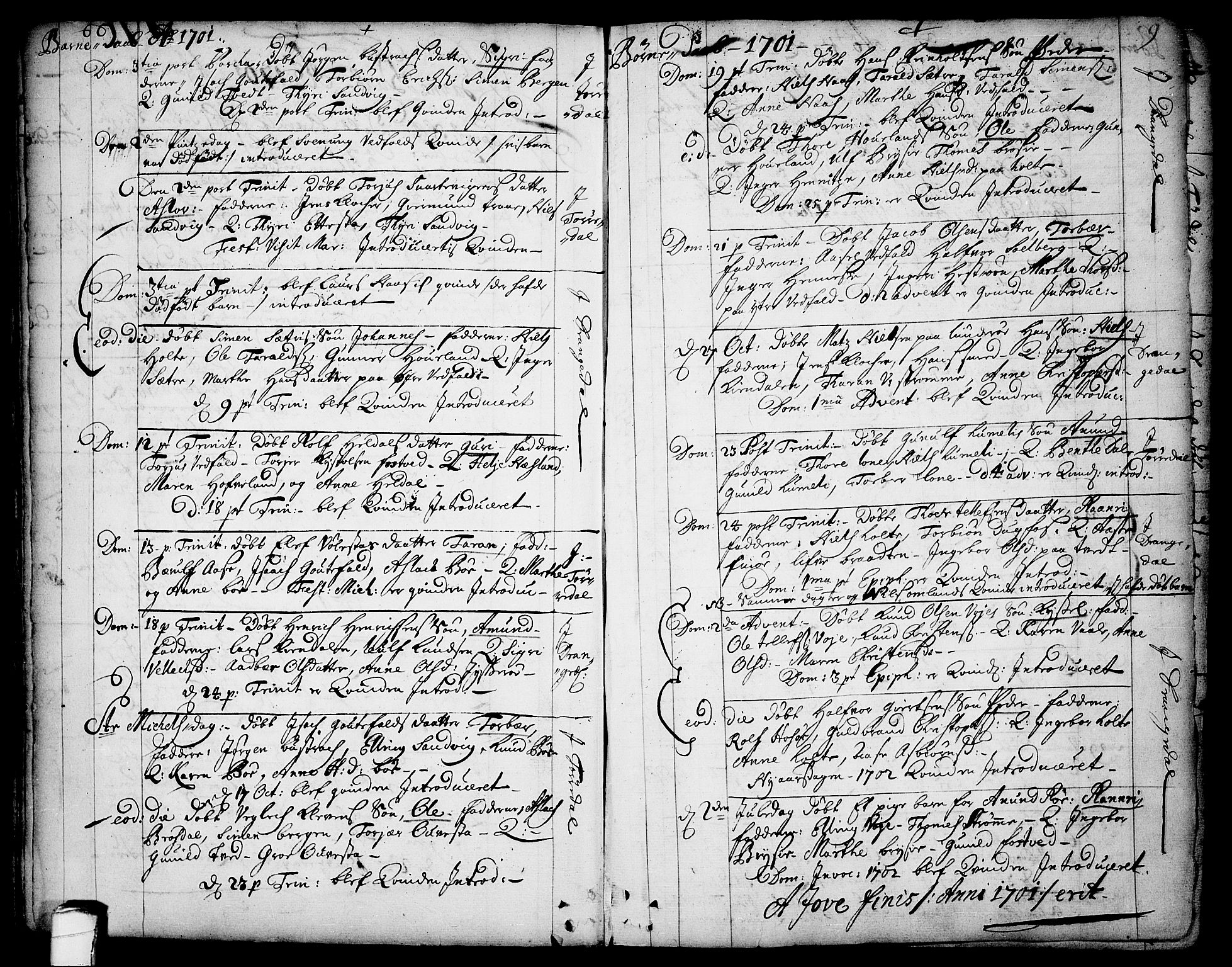 Drangedal kirkebøker, AV/SAKO-A-258/F/Fa/L0001: Parish register (official) no. 1, 1697-1767, p. 9