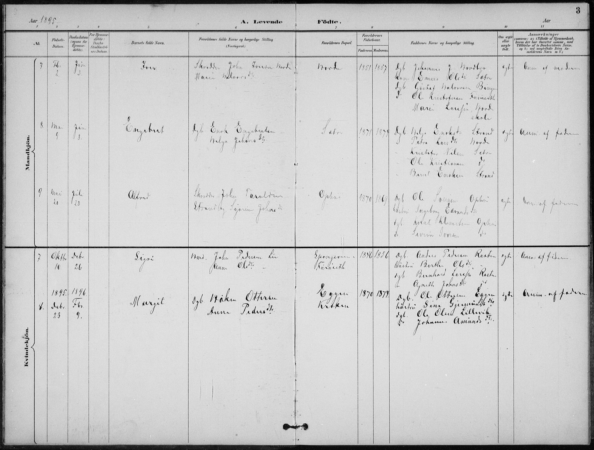 Stor-Elvdal prestekontor, AV/SAH-PREST-052/H/Ha/Hab/L0004: Parish register (copy) no. 4, 1895-1938, p. 3