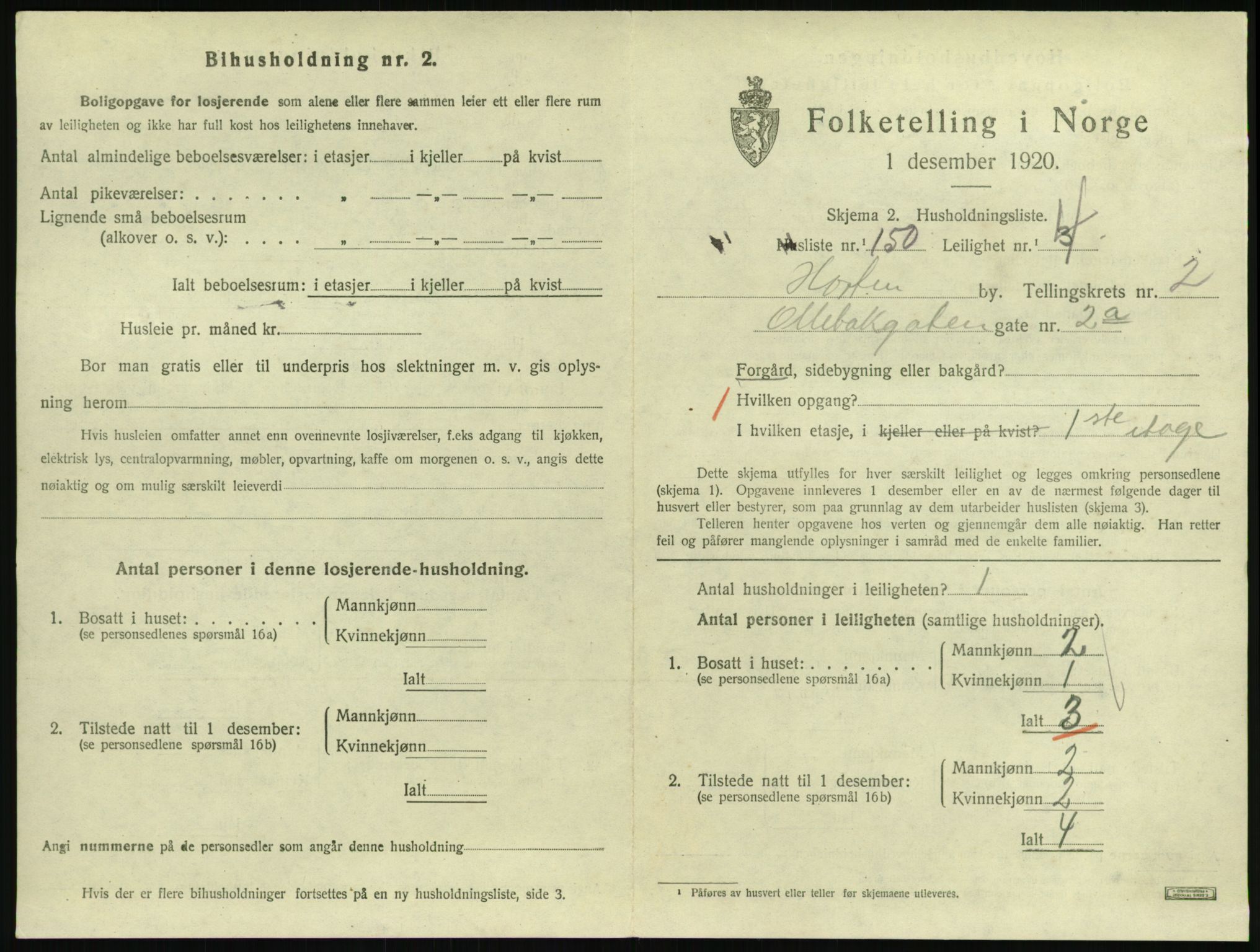 SAKO, 1920 census for Horten, 1920, p. 3903