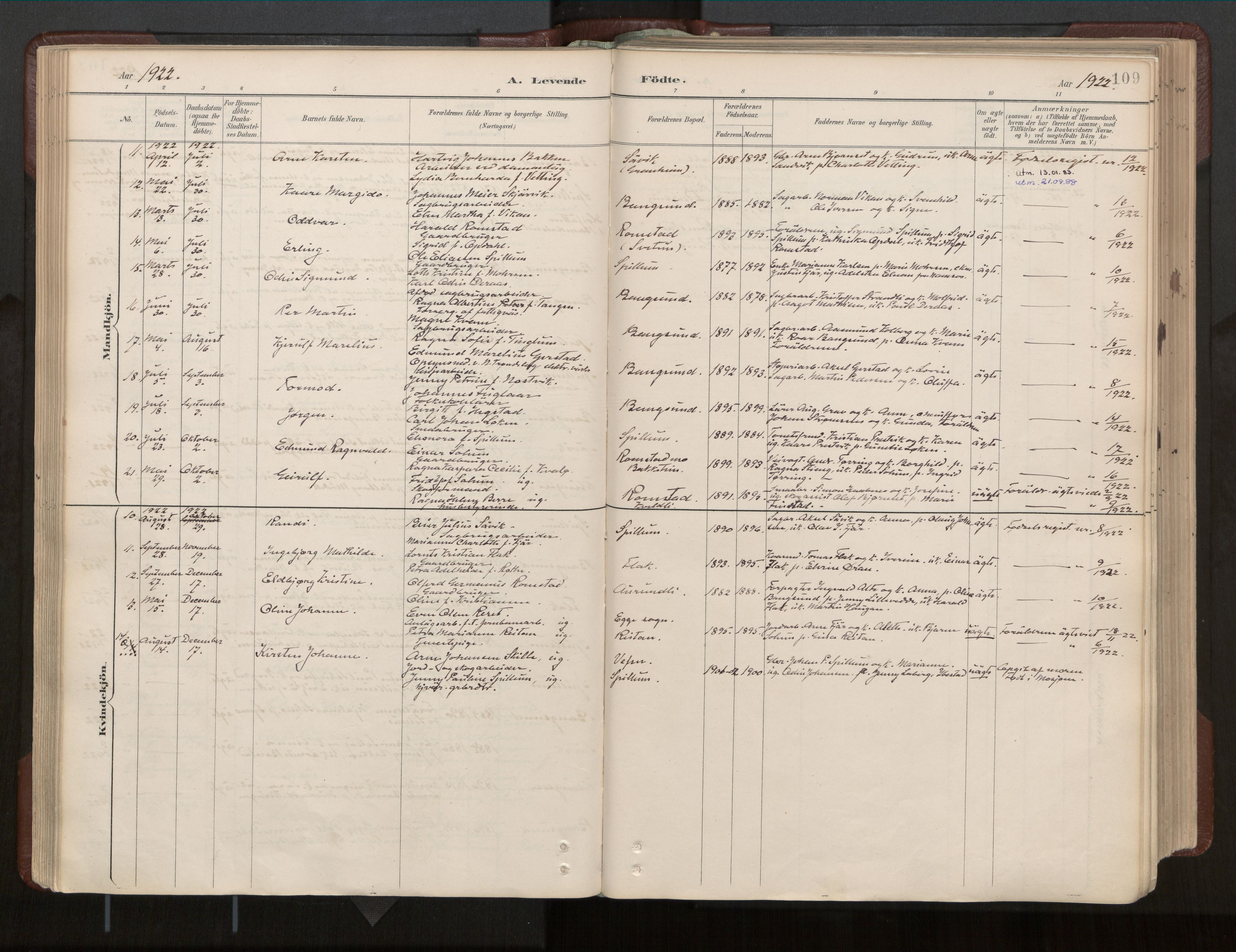 Ministerialprotokoller, klokkerbøker og fødselsregistre - Nord-Trøndelag, SAT/A-1458/770/L0589: Parish register (official) no. 770A03, 1887-1929, p. 109