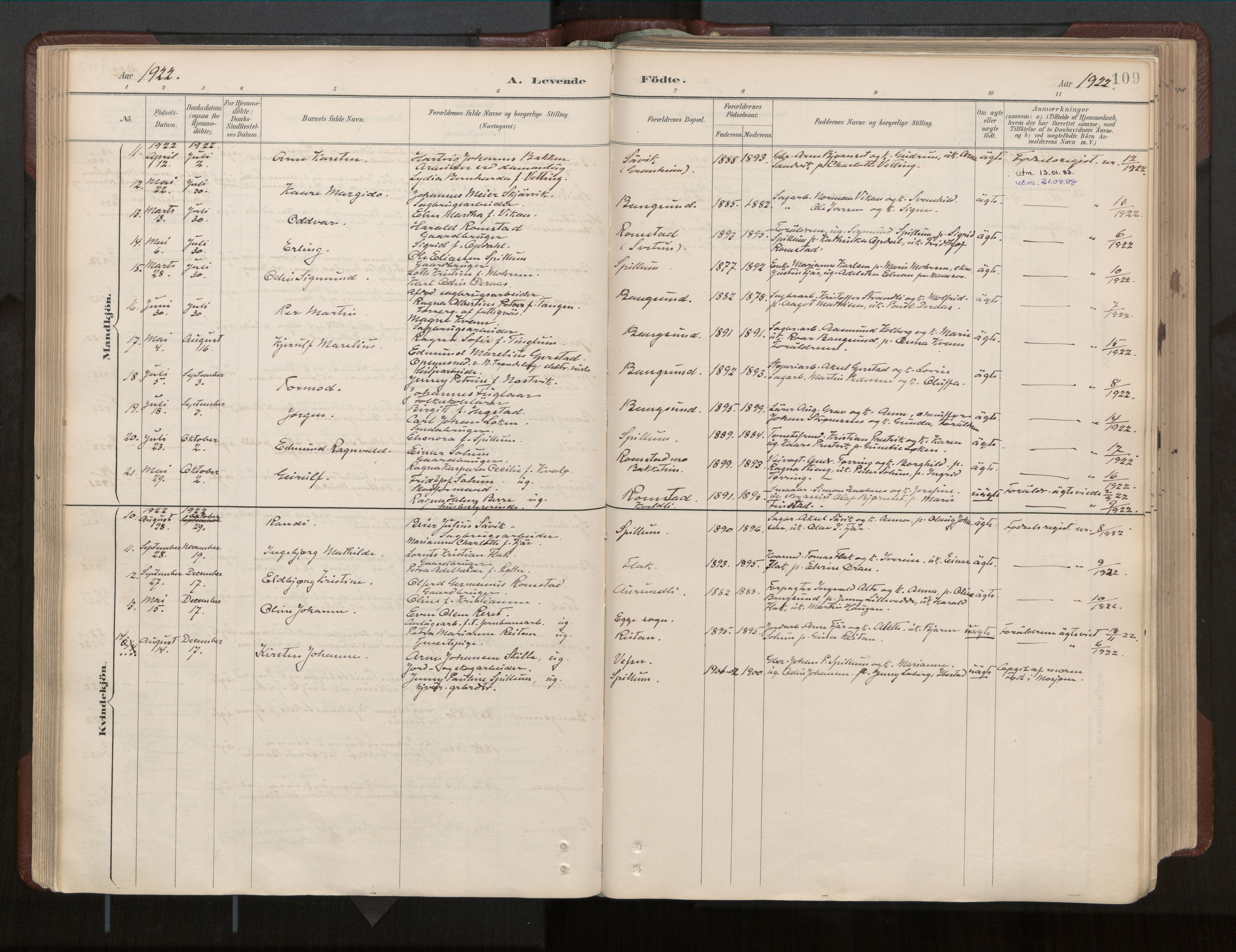 Ministerialprotokoller, klokkerbøker og fødselsregistre - Nord-Trøndelag, AV/SAT-A-1458/770/L0589: Parish register (official) no. 770A03, 1887-1929, p. 109