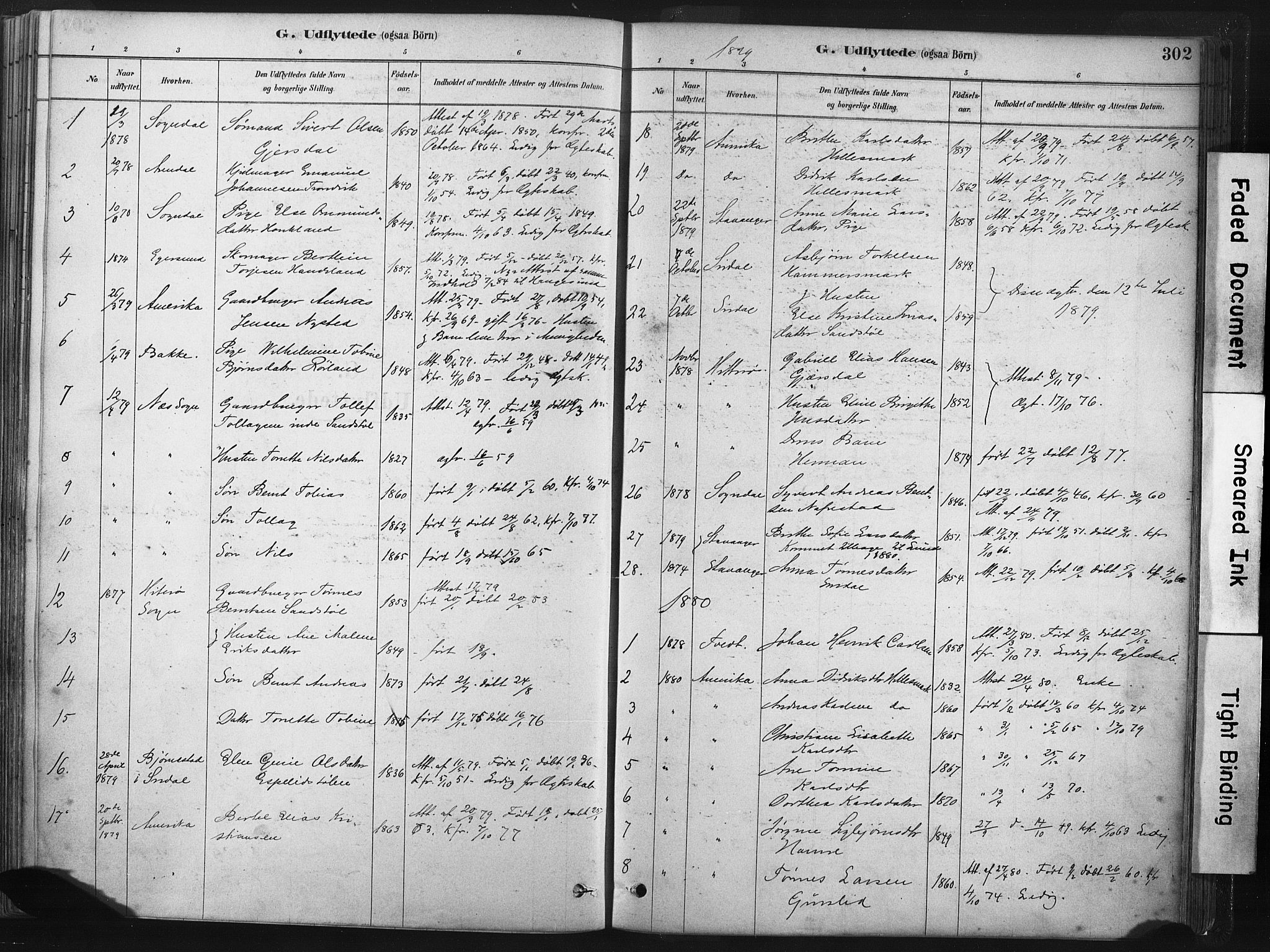 Lund sokneprestkontor, SAST/A-101809/S06/L0011: Parish register (official) no. A 10, 1877-1904, p. 302