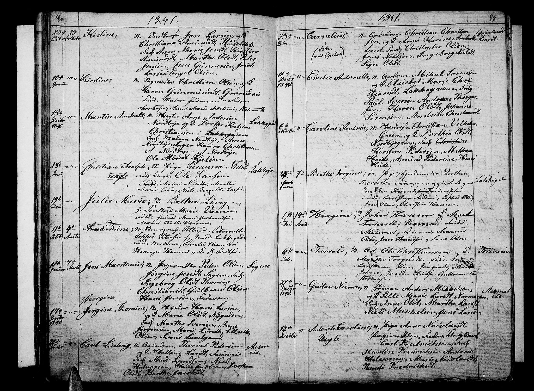 Aker prestekontor kirkebøker, AV/SAO-A-10861/G/L0007: Parish register (copy) no. 7, 1838-1846, p. 86-87