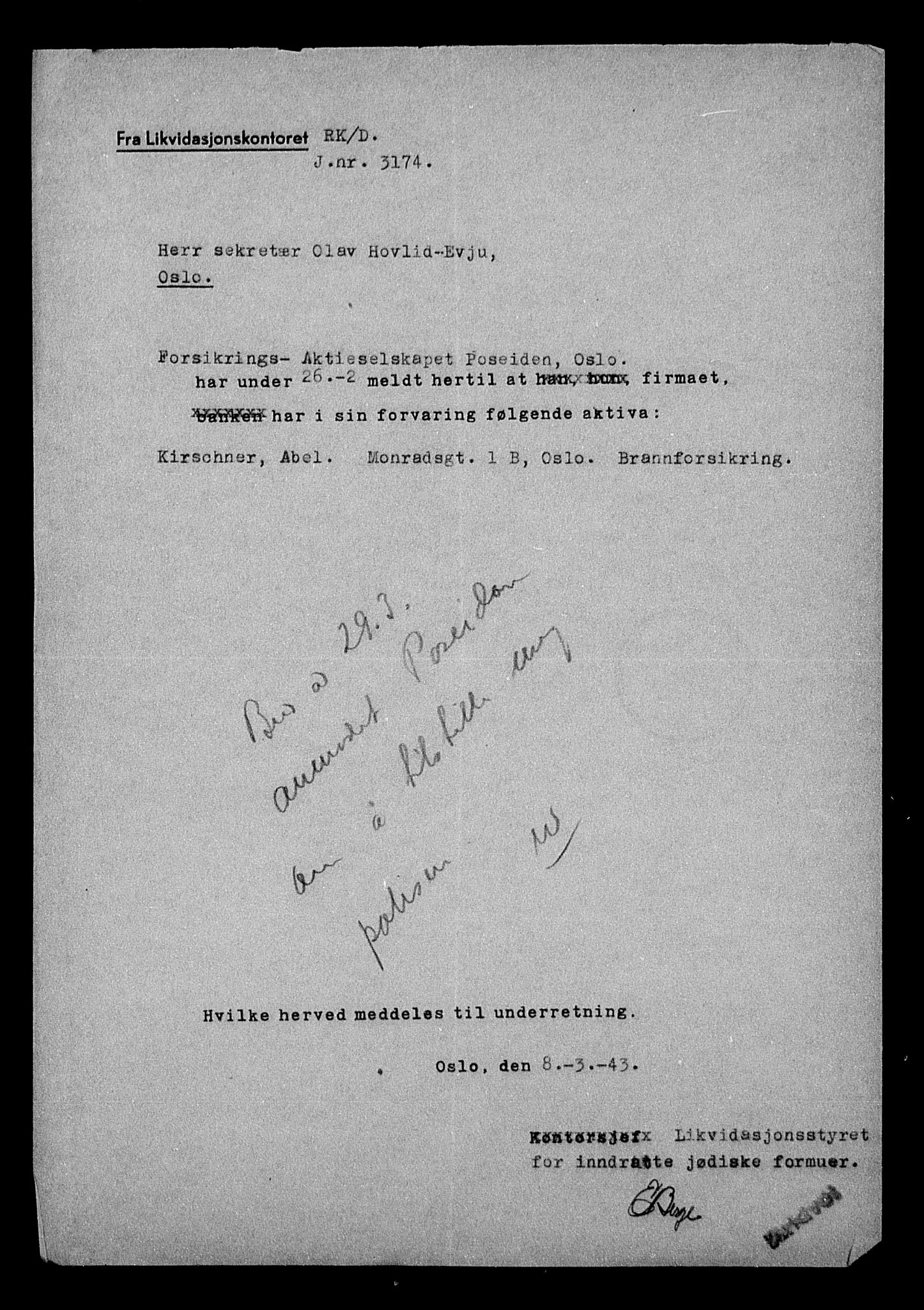 Justisdepartementet, Tilbakeføringskontoret for inndratte formuer, AV/RA-S-1564/H/Hc/Hcc/L0951: --, 1945-1947, p. 464