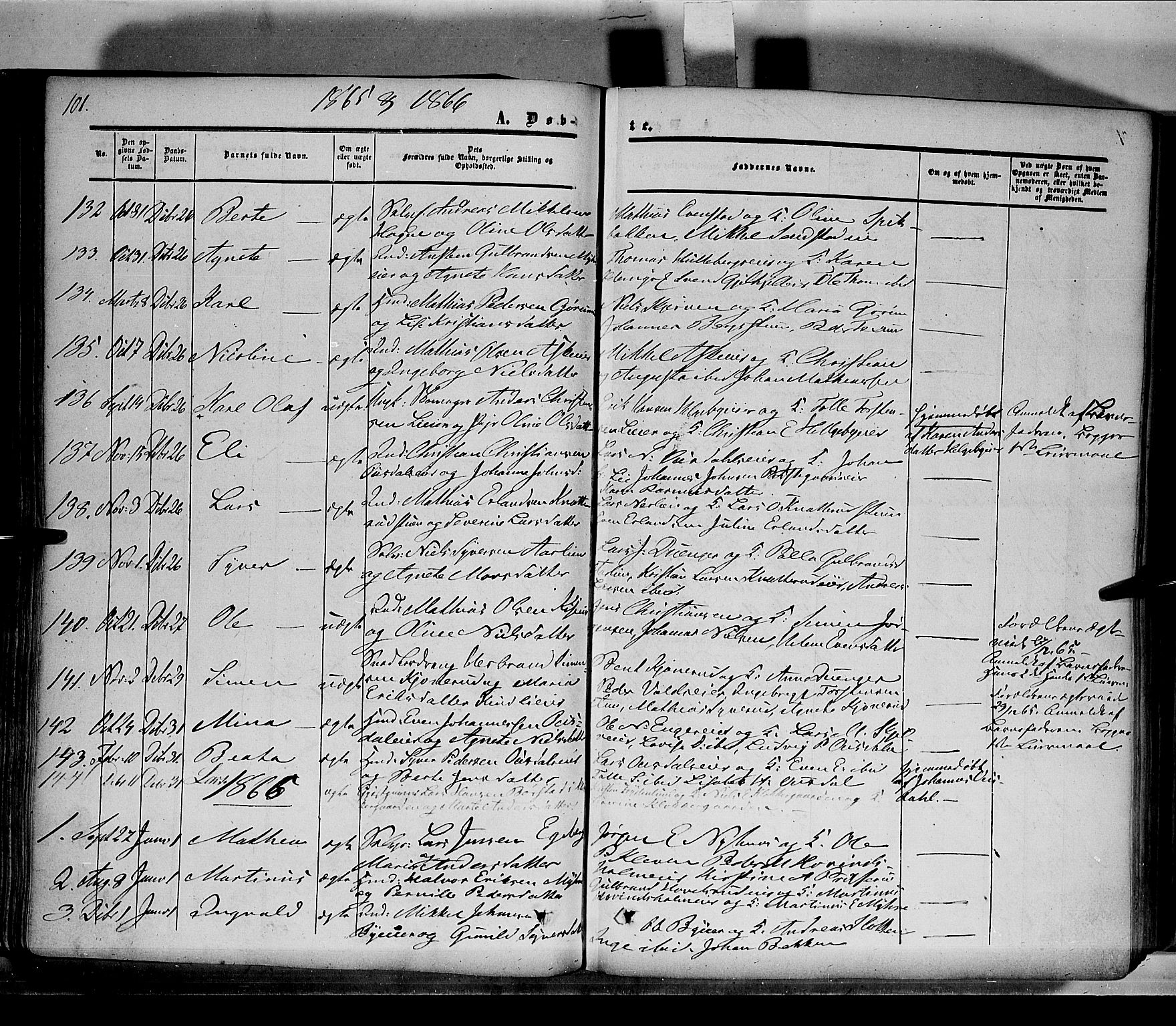 Nes prestekontor, Hedmark, AV/SAH-PREST-020/K/Ka/L0004: Parish register (official) no. 4, 1852-1886, p. 101