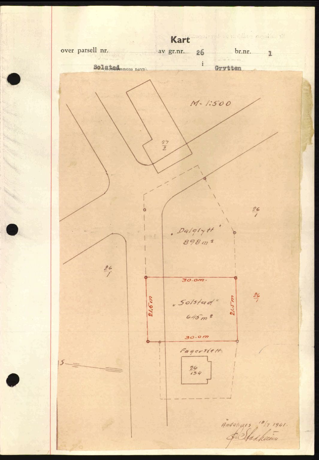 Romsdal sorenskriveri, AV/SAT-A-4149/1/2/2C: Mortgage book no. A10, 1941-1941, Diary no: : 1317/1941