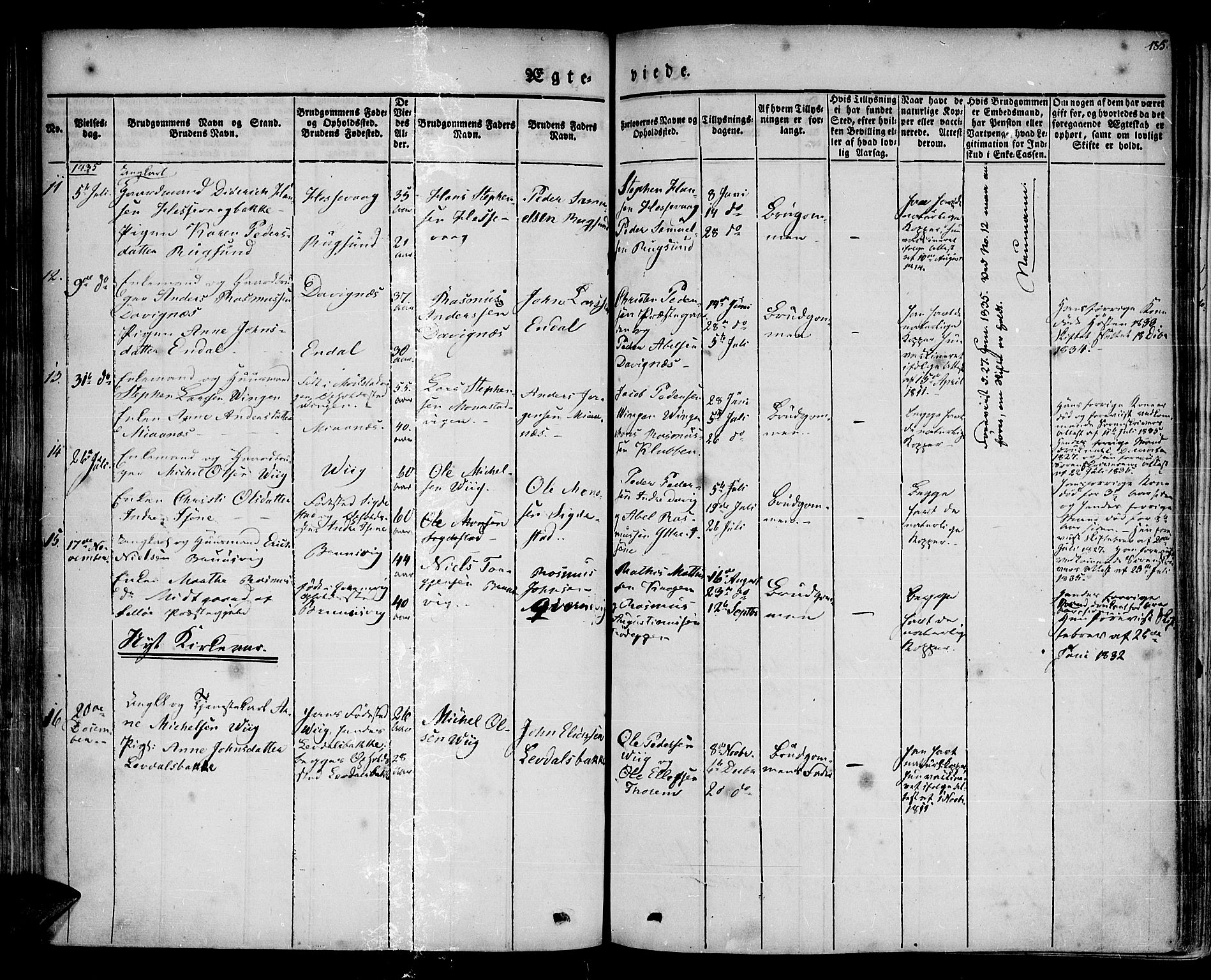 Davik sokneprestembete, AV/SAB-A-79701/H/Haa/Haaa/L0004: Parish register (official) no. A 4, 1830-1849, p. 185