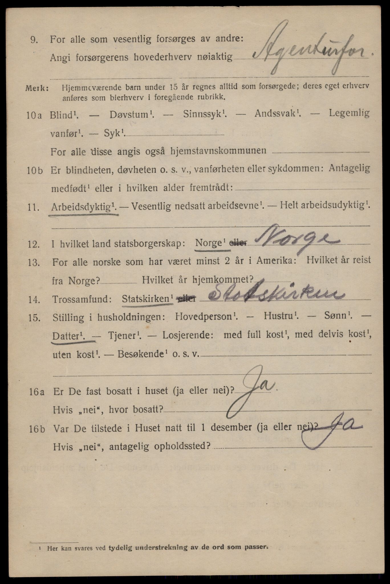 SAT, 1920 census for Trondheim, 1920, p. 121847