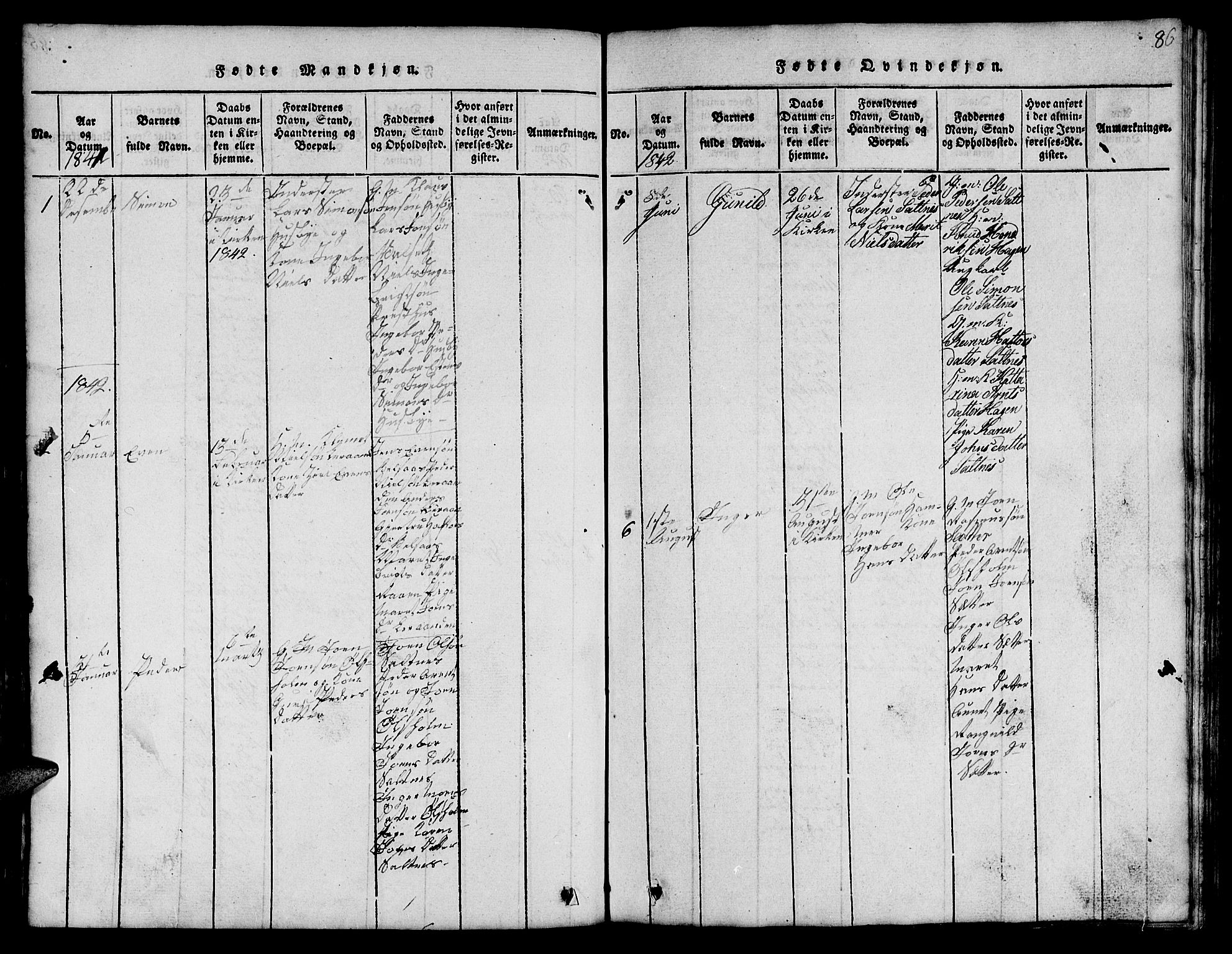 Ministerialprotokoller, klokkerbøker og fødselsregistre - Sør-Trøndelag, SAT/A-1456/666/L0788: Parish register (copy) no. 666C01, 1816-1847, p. 86
