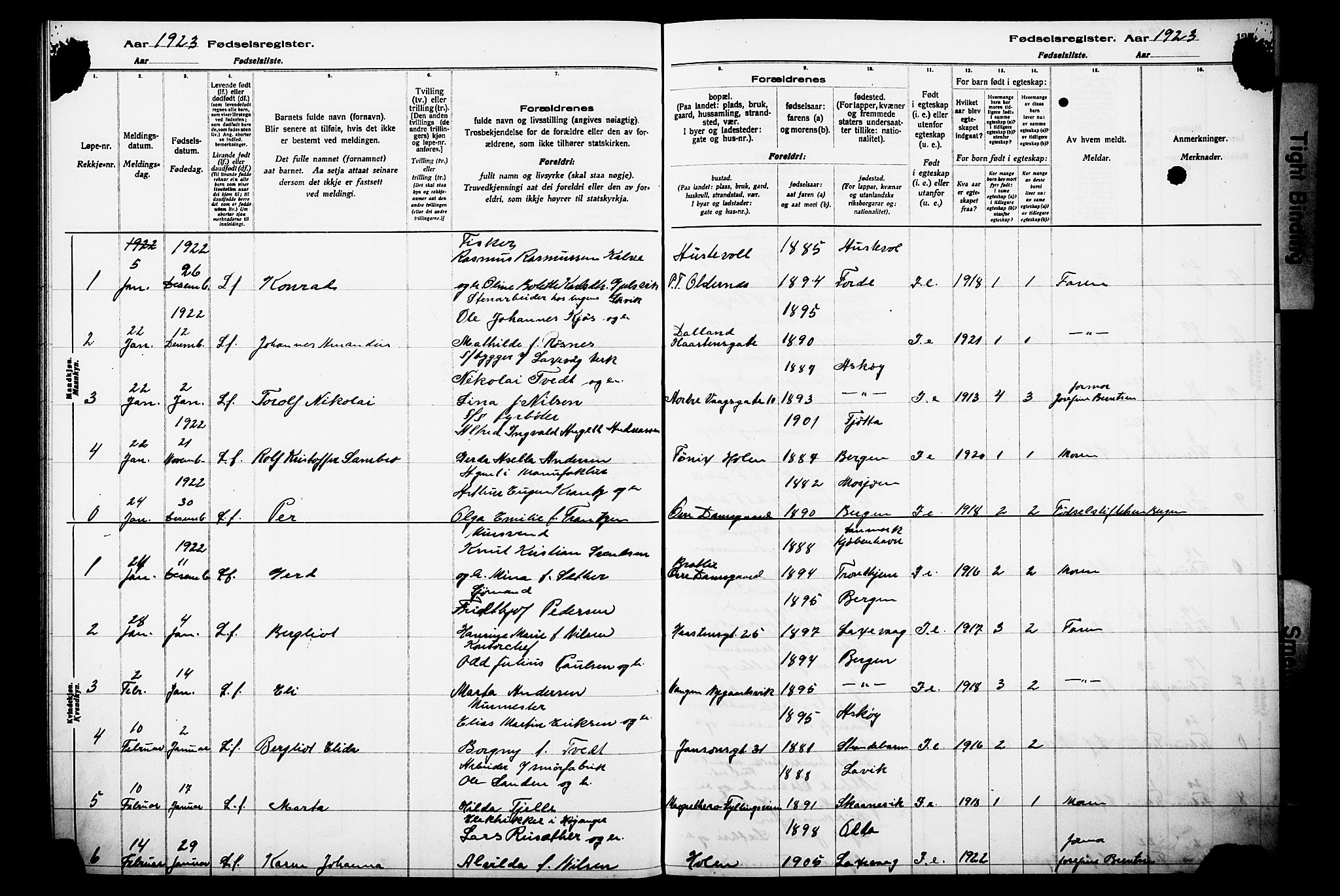 Laksevåg Sokneprestembete, SAB/A-76501/I/Id/L00A1: Birth register no. A 1, 1916-1926, p. 137