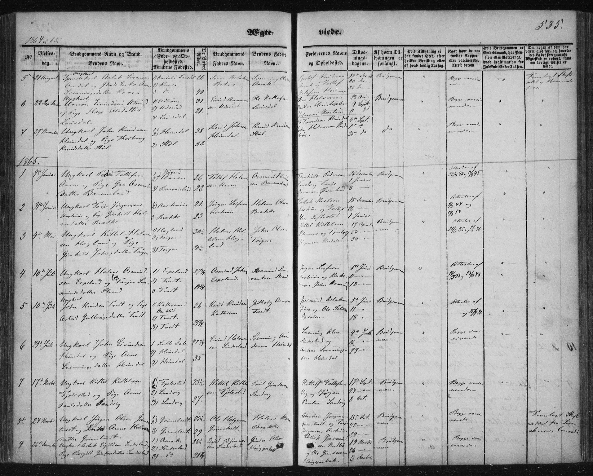 Nissedal kirkebøker, SAKO/A-288/F/Fa/L0003: Parish register (official) no. I 3, 1846-1870, p. 534-535