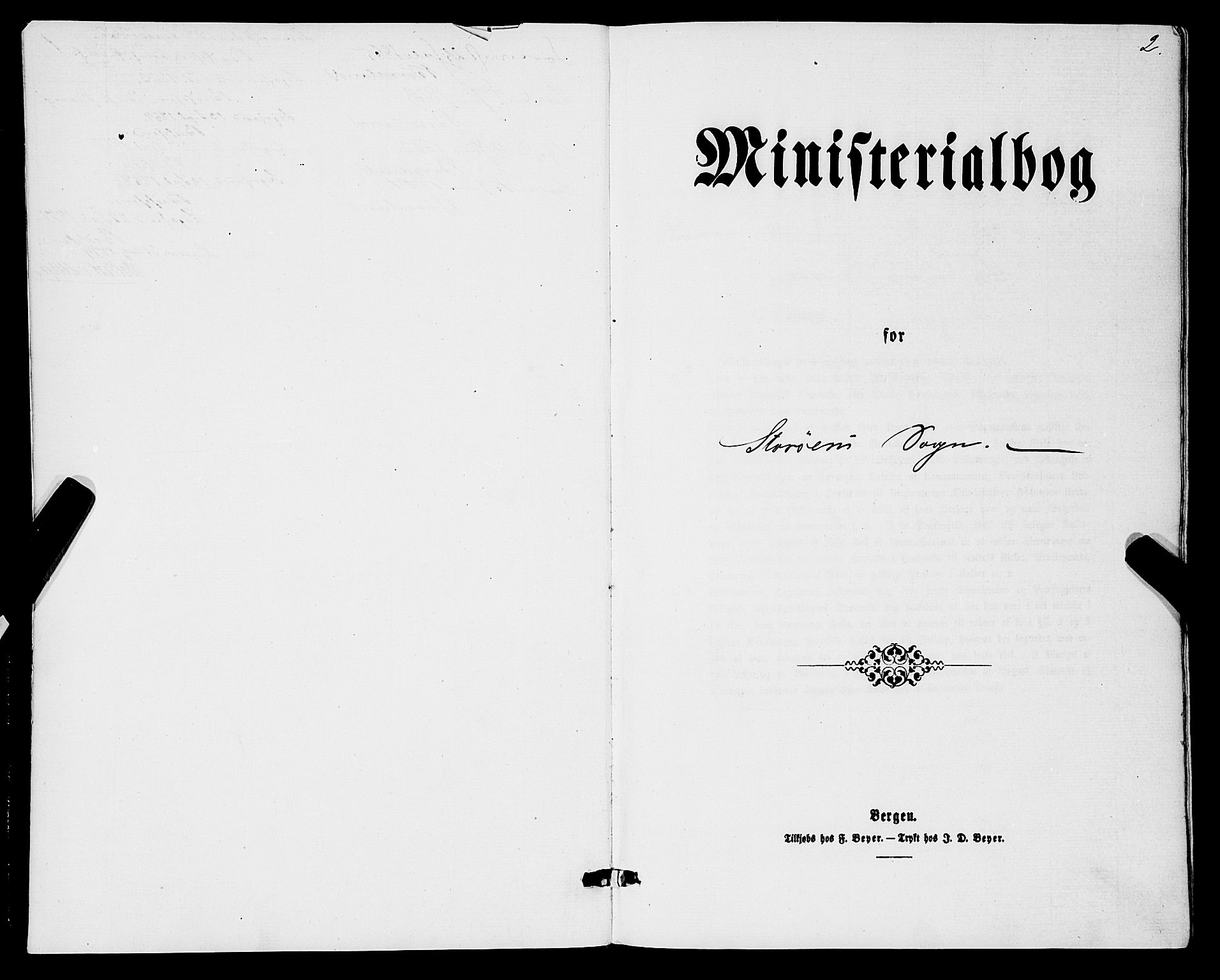 Stord sokneprestembete, SAB/A-78201/H/Haa: Parish register (official) no. B 1, 1862-1877, p. 2