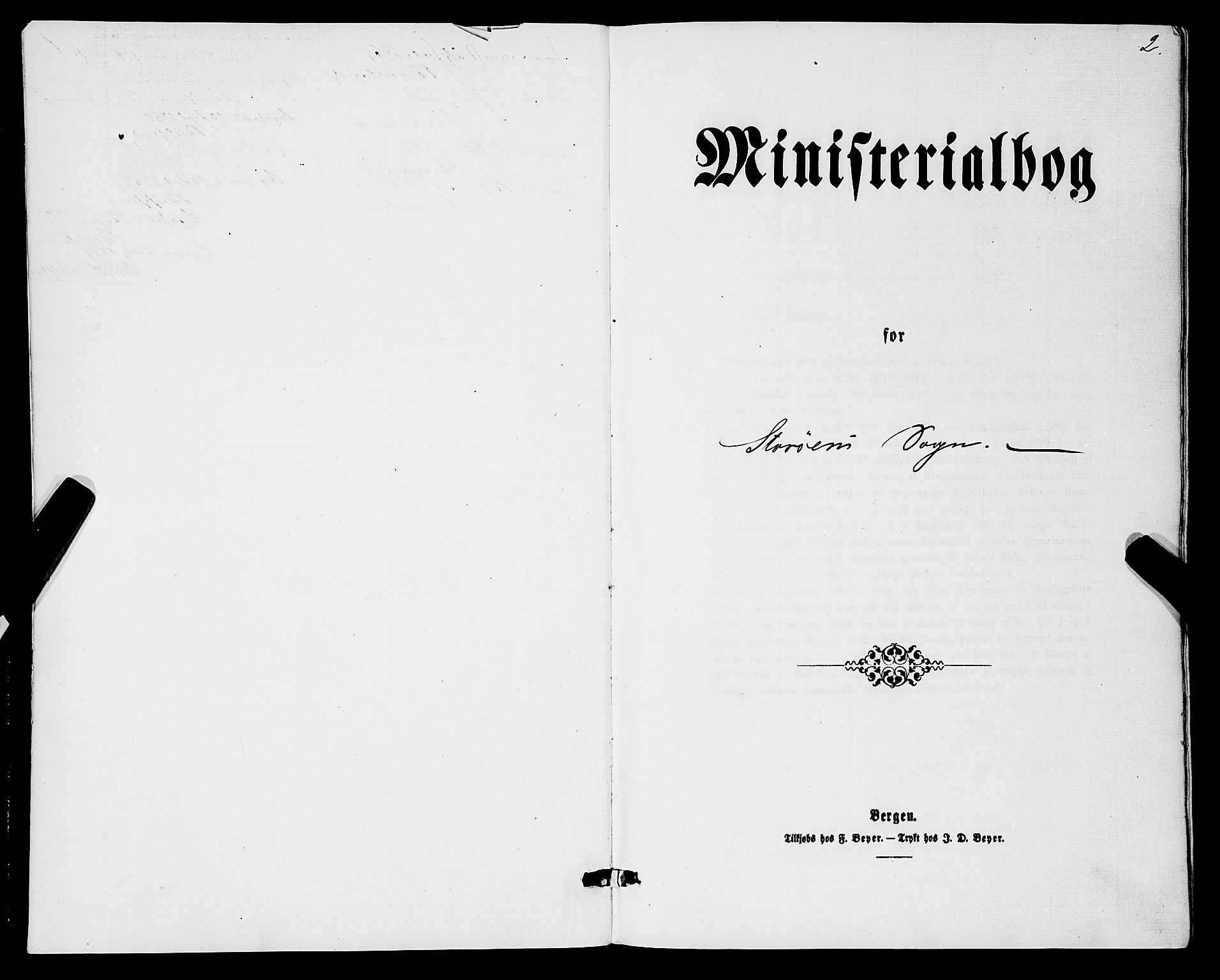 Stord sokneprestembete, AV/SAB-A-78201/H/Haa: Parish register (official) no. B 1, 1862-1877, p. 2