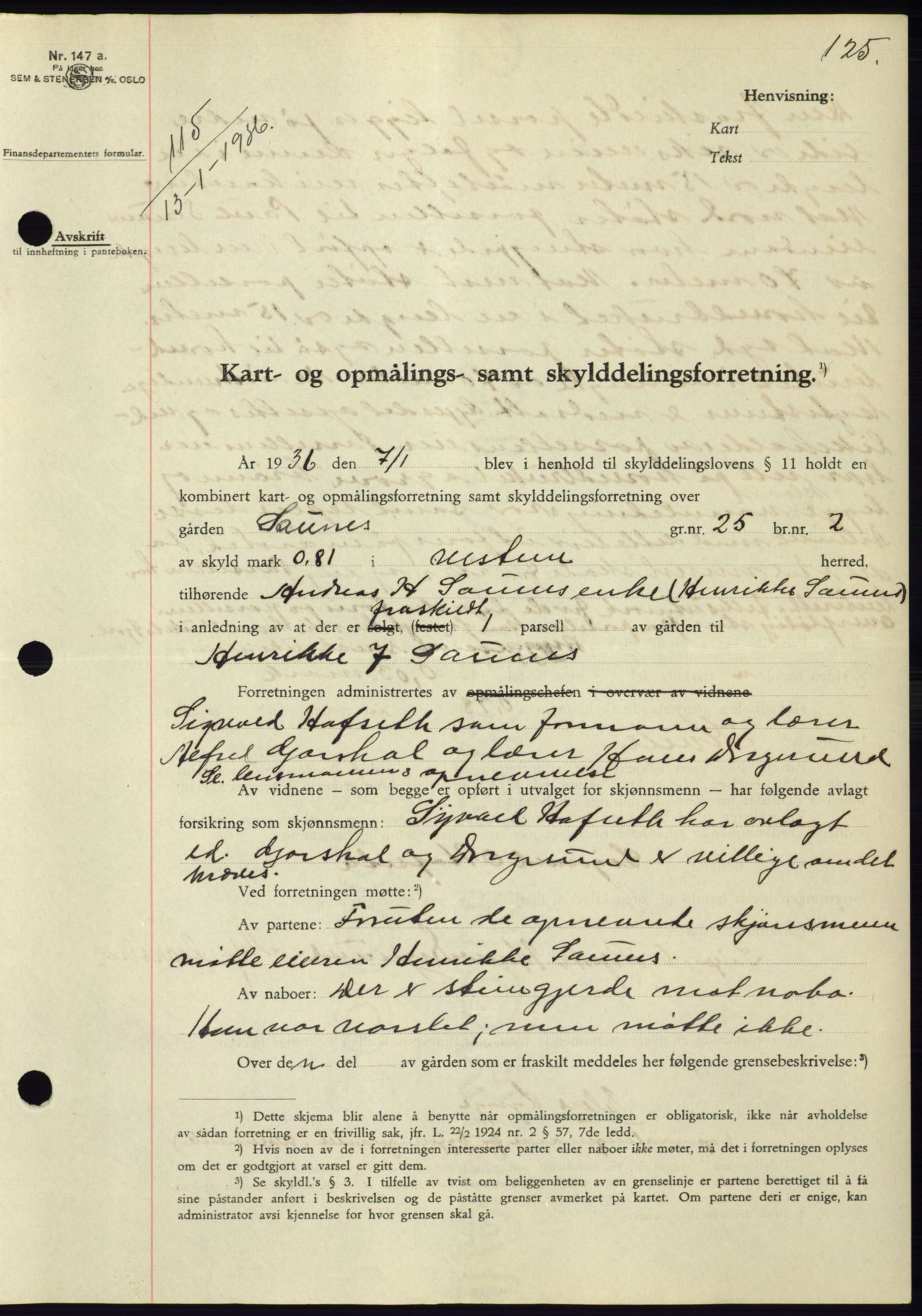 Søre Sunnmøre sorenskriveri, AV/SAT-A-4122/1/2/2C/L0060: Mortgage book no. 54, 1935-1936, Deed date: 13.01.1936