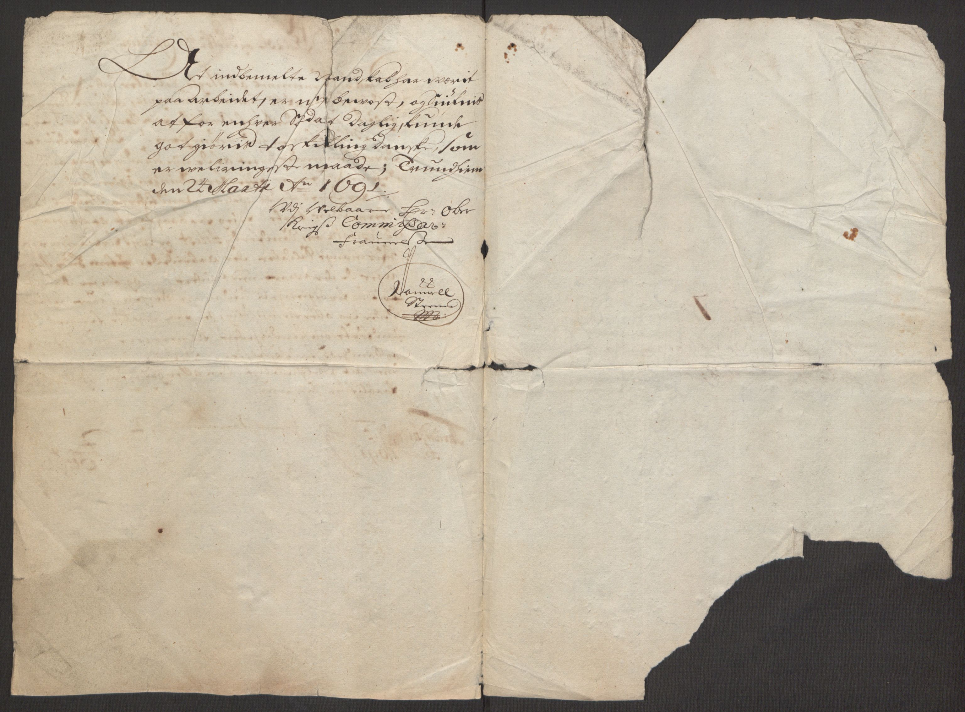 Rentekammeret inntil 1814, Reviderte regnskaper, Fogderegnskap, AV/RA-EA-4092/R64/L4423: Fogderegnskap Namdal, 1690-1691, p. 127