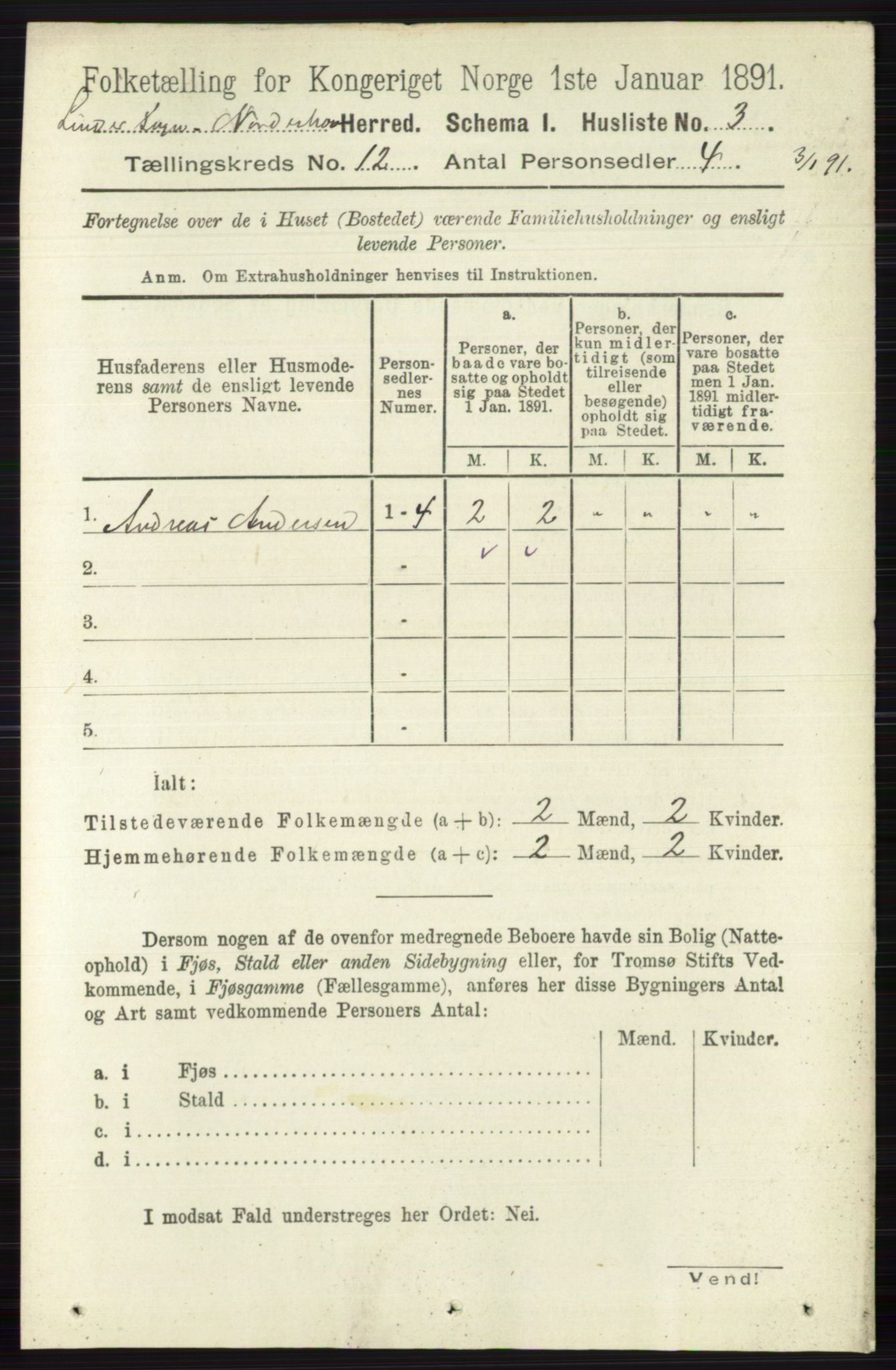 RA, 1891 census for 0613 Norderhov, 1891, p. 8490