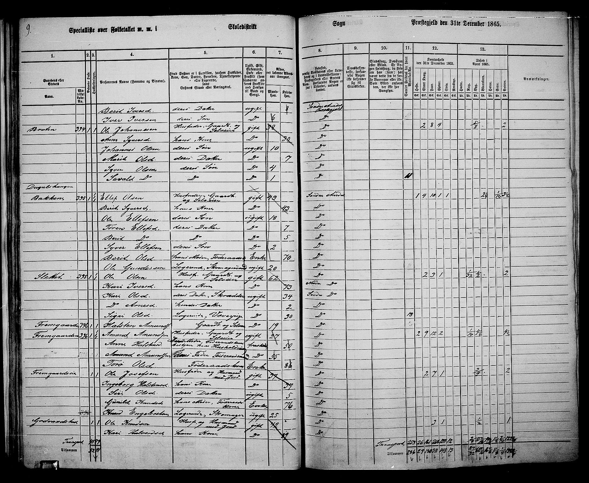 RA, 1865 census for Sør-Aurdal, 1865, p. 38