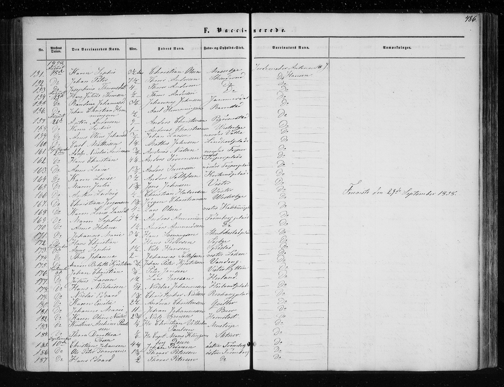 Eidsberg prestekontor Kirkebøker, SAO/A-10905/F/Fa/L0010.b: Parish register (official) no. I 10B, 1857-1866, p. 486