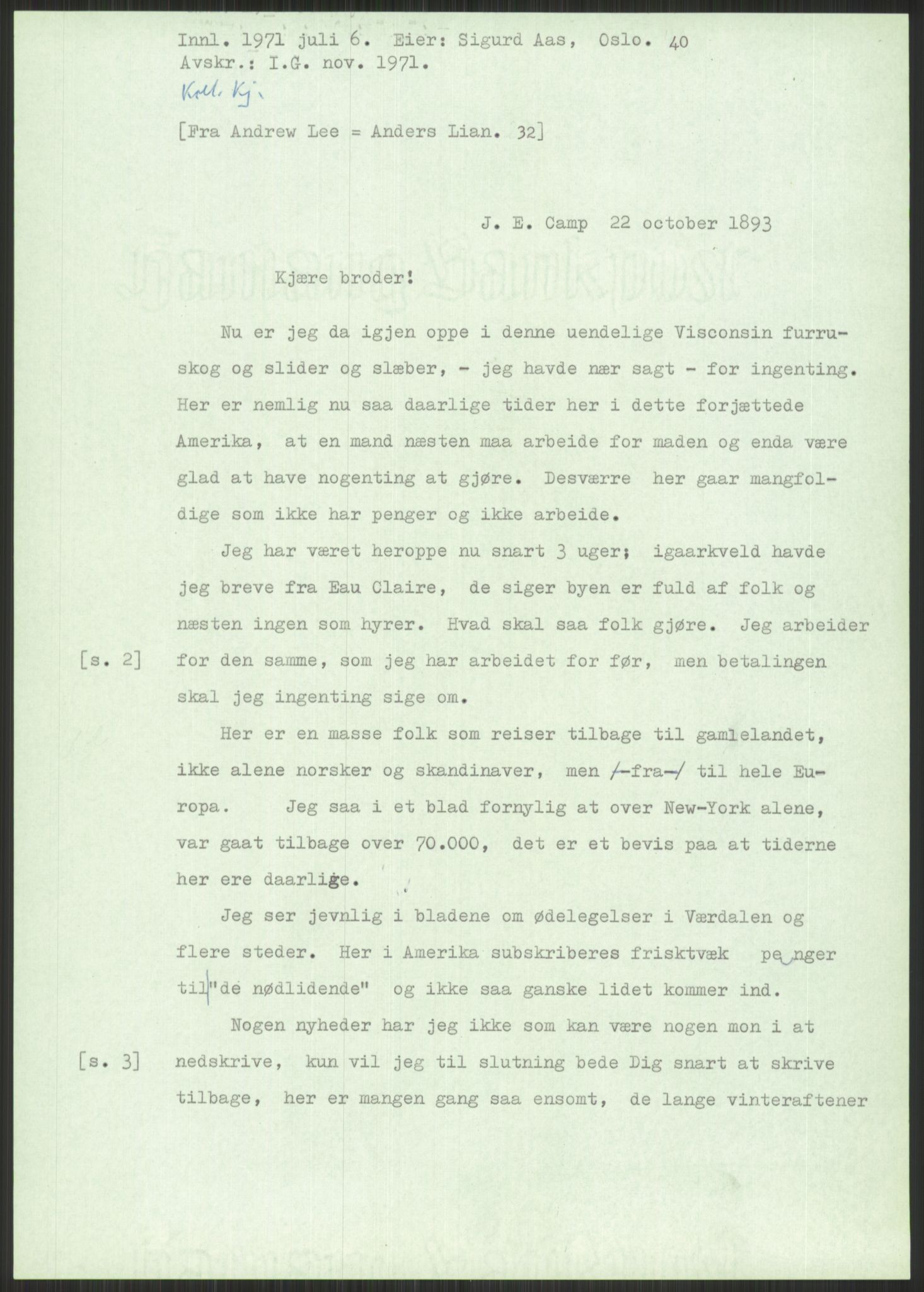 Samlinger til kildeutgivelse, Amerikabrevene, AV/RA-EA-4057/F/L0034: Innlån fra Nord-Trøndelag, 1838-1914, p. 473