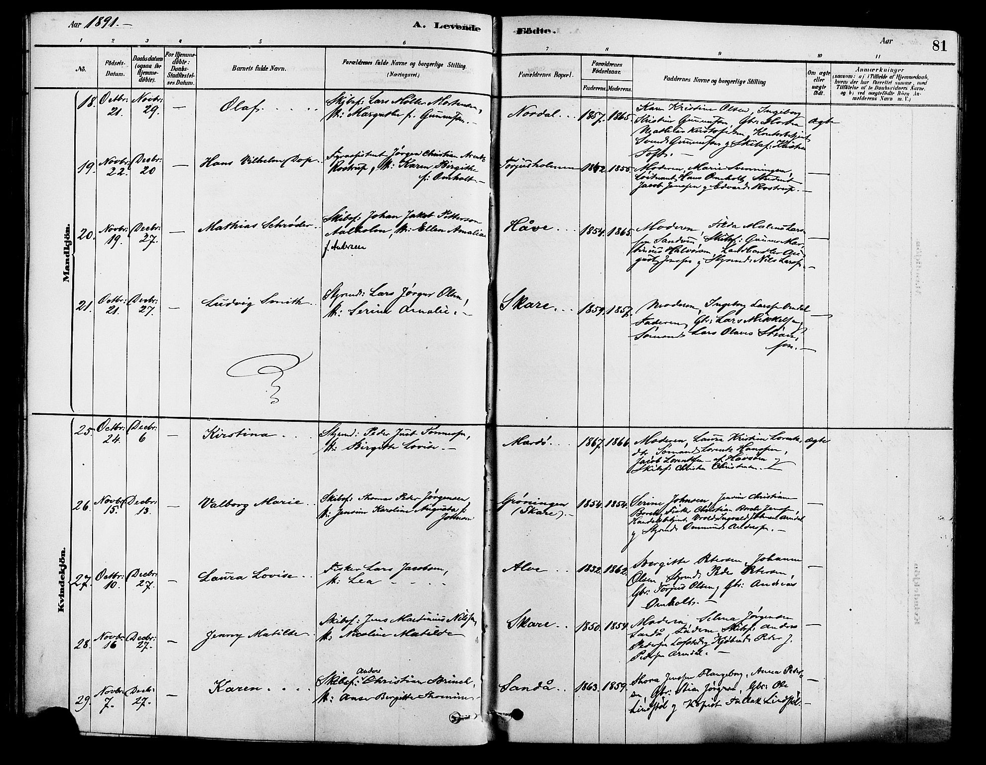 Tromøy sokneprestkontor, AV/SAK-1111-0041/F/Fa/L0009: Parish register (official) no. A 9, 1878-1896, p. 81