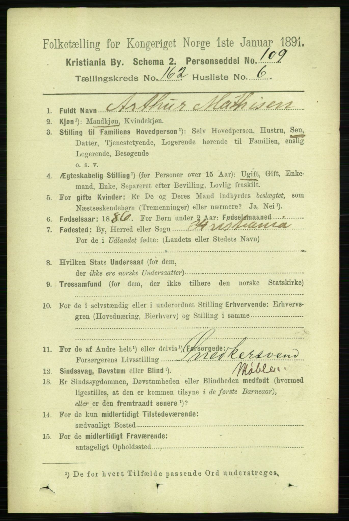 RA, 1891 census for 0301 Kristiania, 1891, p. 93123