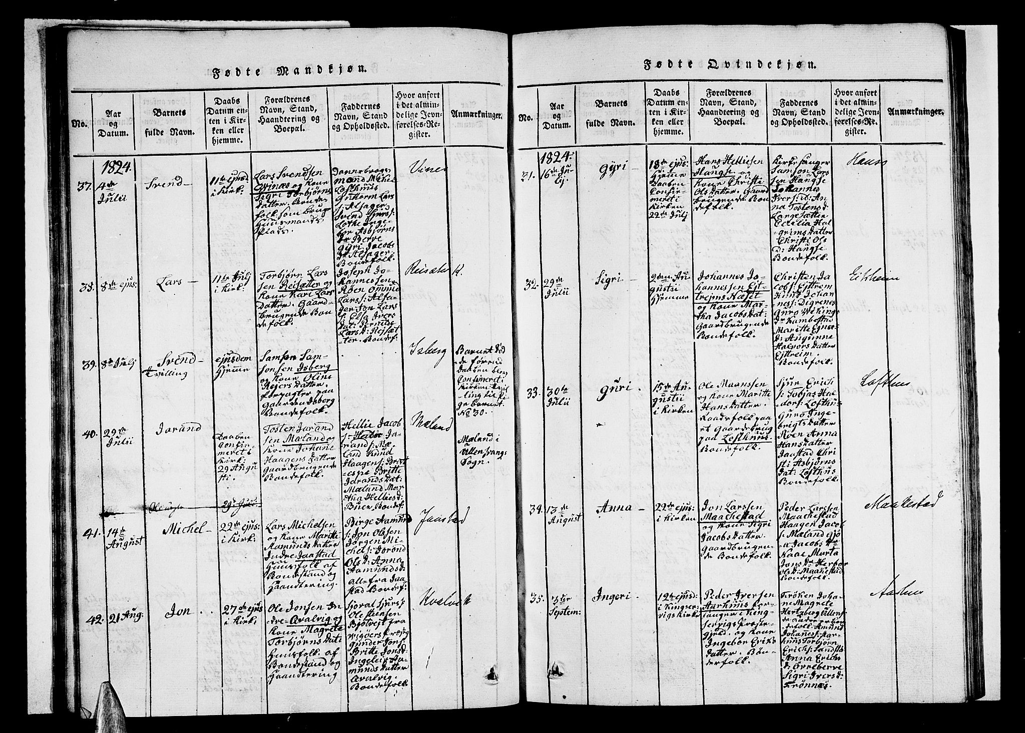 Ullensvang sokneprestembete, AV/SAB-A-78701/H/Haa: Parish register (official) no. A 9, 1819-1826