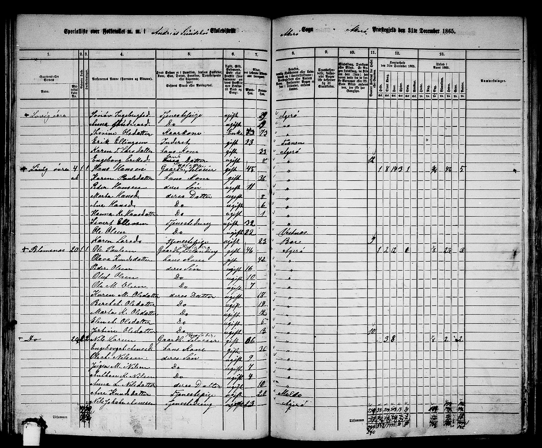 RA, 1865 census for Aukra, 1865, p. 91