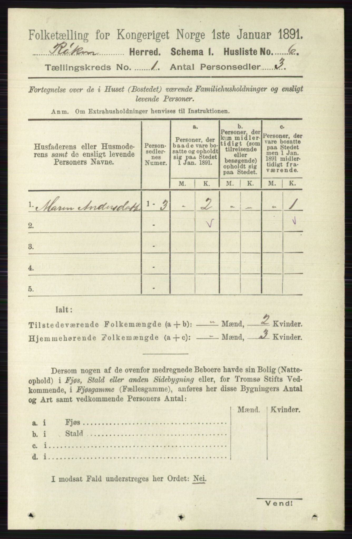 RA, 1891 census for 0627 Røyken, 1891, p. 28