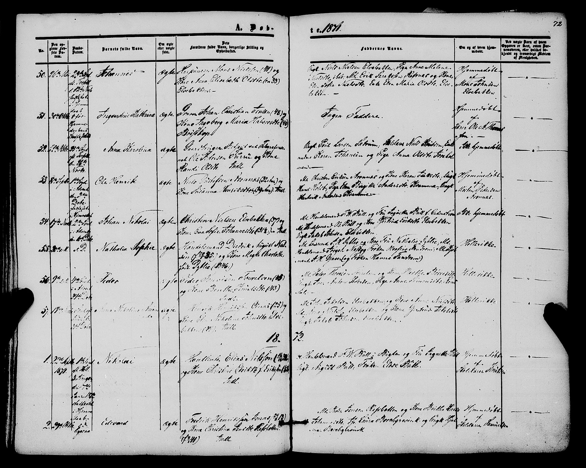 Alta sokneprestkontor, SATØ/S-1338/H/Ha/L0001.kirke: Parish register (official) no. 1, 1858-1878, p. 72