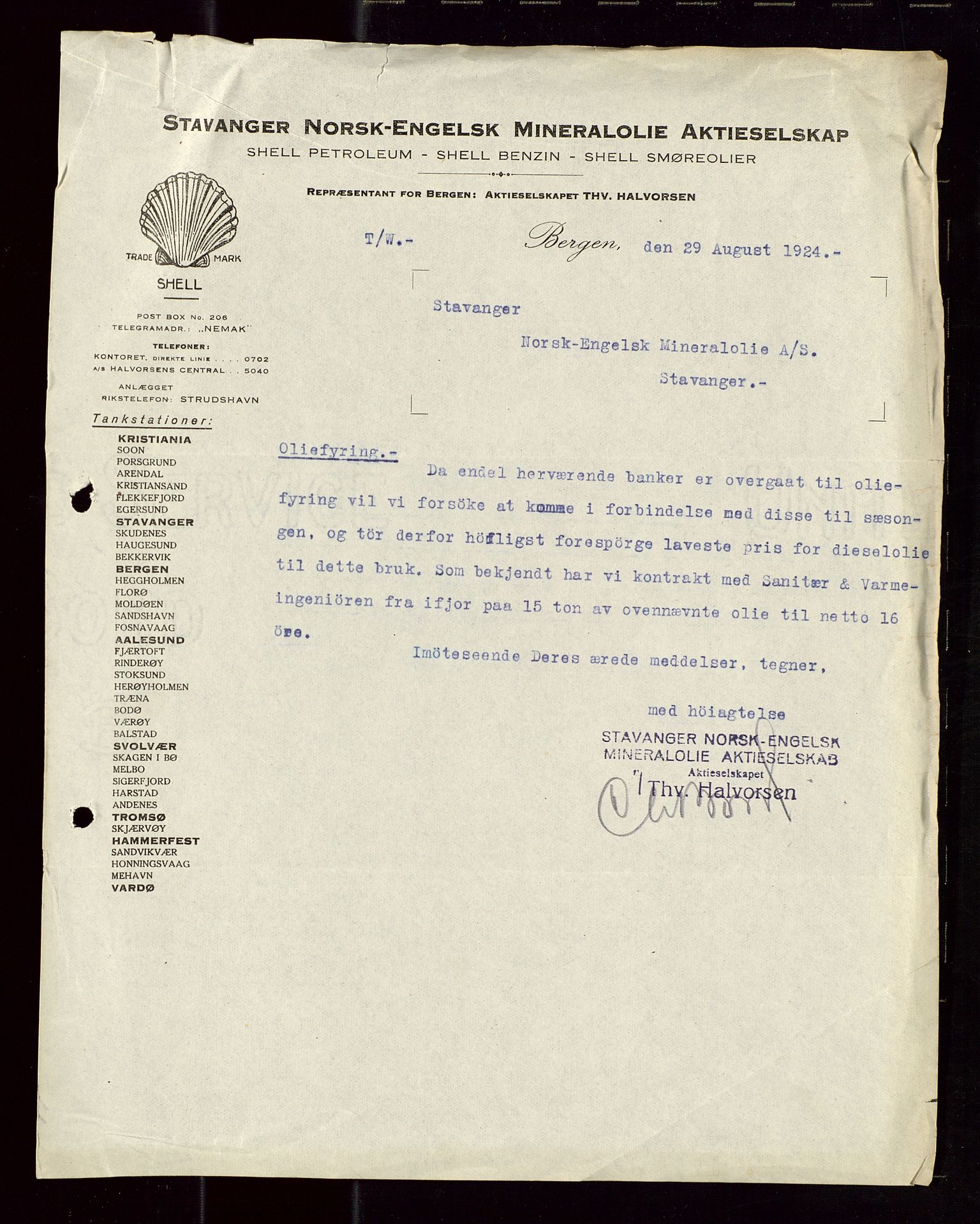 Pa 1521 - A/S Norske Shell, AV/SAST-A-101915/E/Ea/Eaa/L0013: Sjefskorrespondanse, 1924, p. 231