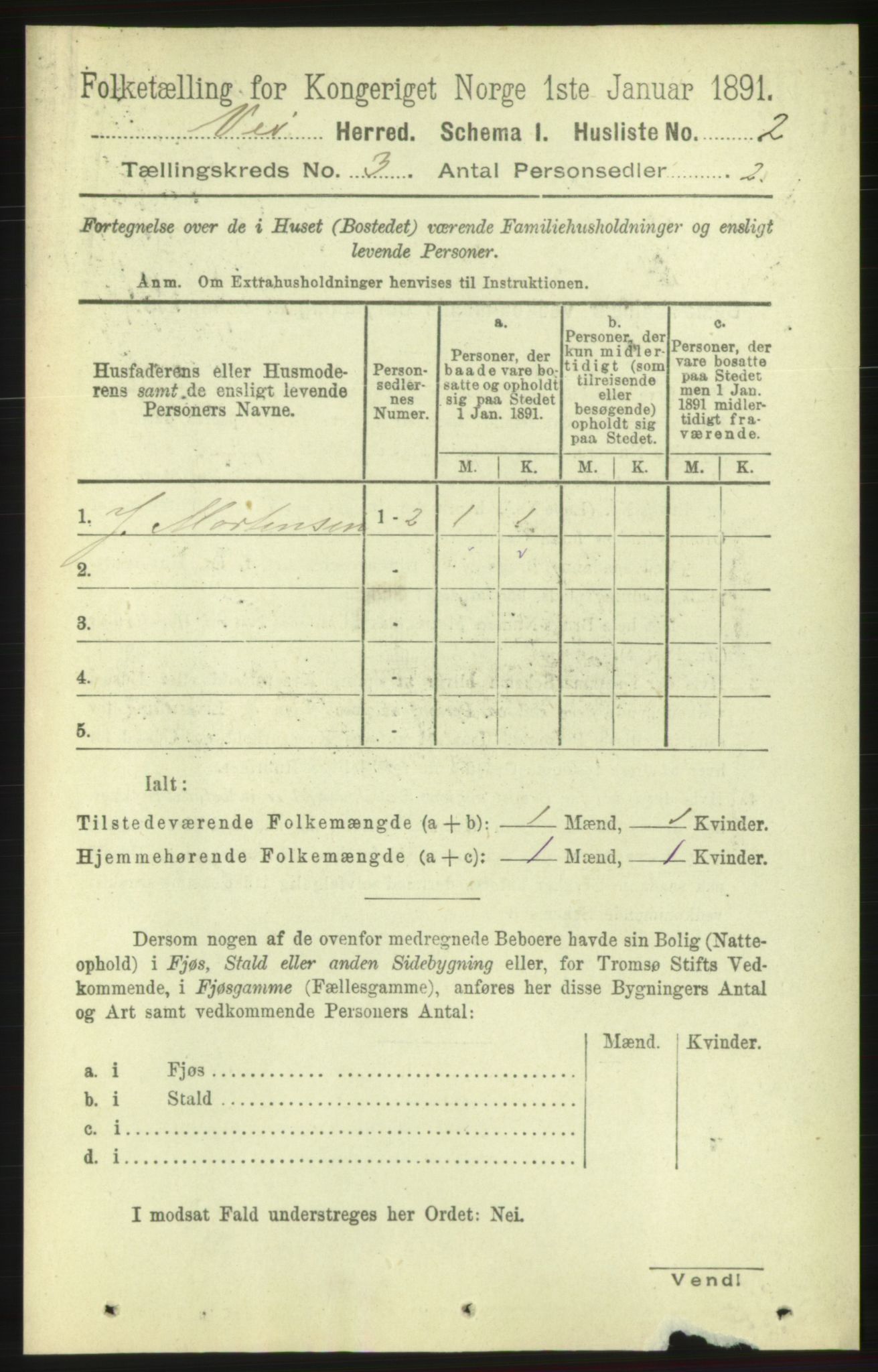 RA, 1891 census for 1541 Veøy, 1891, p. 1362